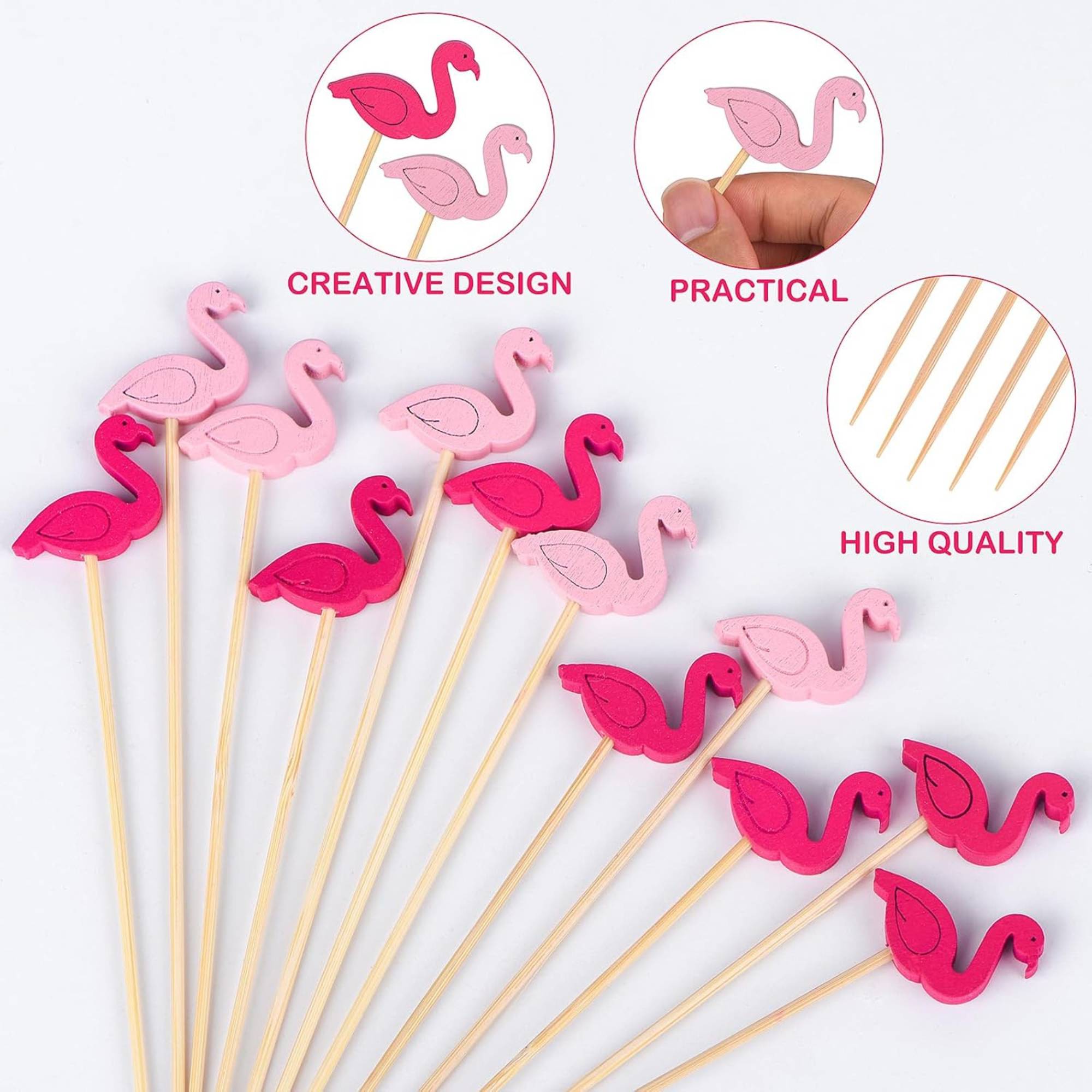4.7" Fancy Flamingos Party Picks:25 Pack Kitchen Catalog,Cocktail Picks BBQ Event catalog Party Decorations product image 5