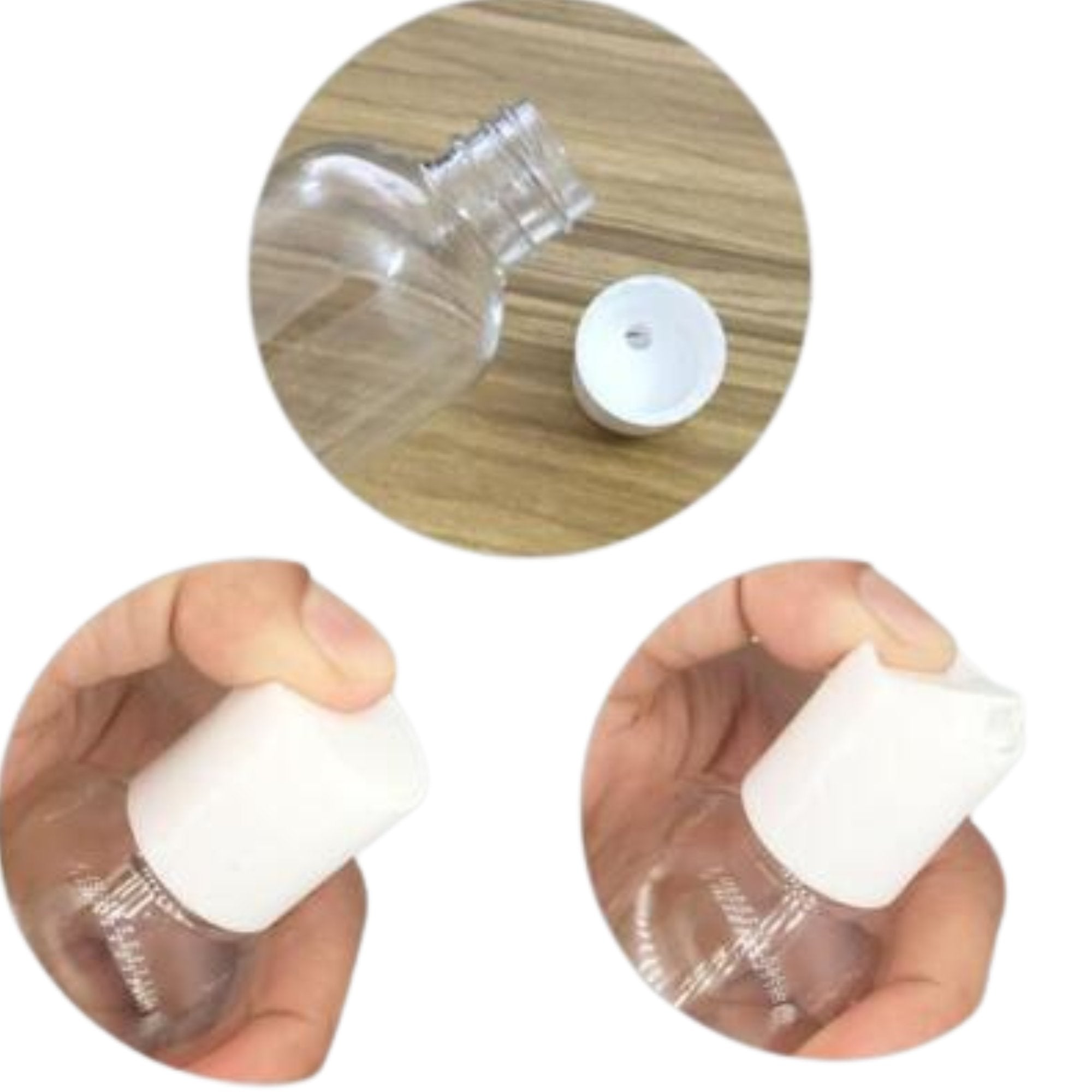 2oz Flip Cap Clear Soft Plastic Bottle: 1 Pack Travel Bottle lifestyle use image