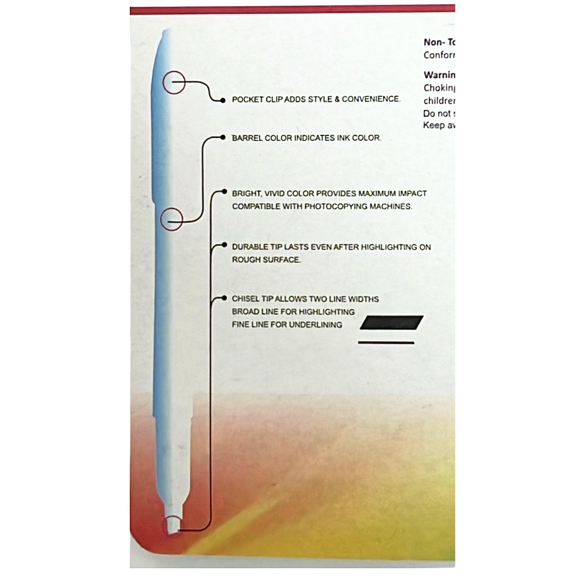 Elite Series –Fluorescent Highlighters: 4 Pack Markers School lifestyle use image