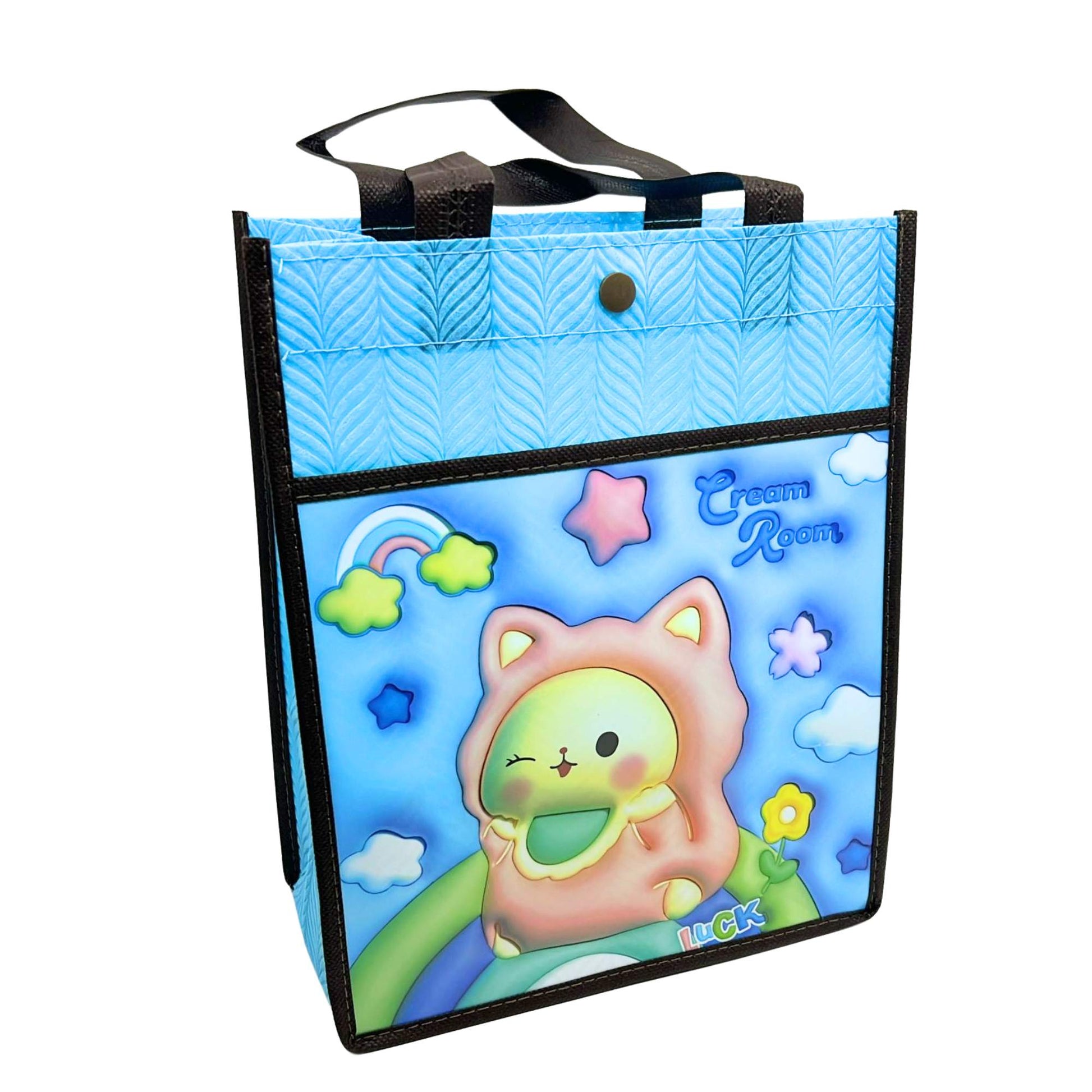Reusable Fabric Gift Bag with Double Pockets and Safety Button