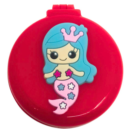 Small Folding Pocket Hair Brush with Mirror – Compact Detangling, Massage Comb for On the Go Grooming