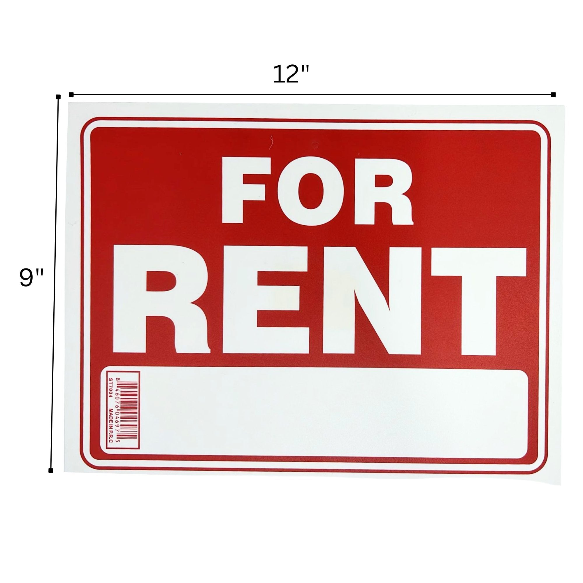 9"X12" "FOR RENT" Plastic Signage Sign 1 Pack Facility Identification Signs Outdoor product detail image