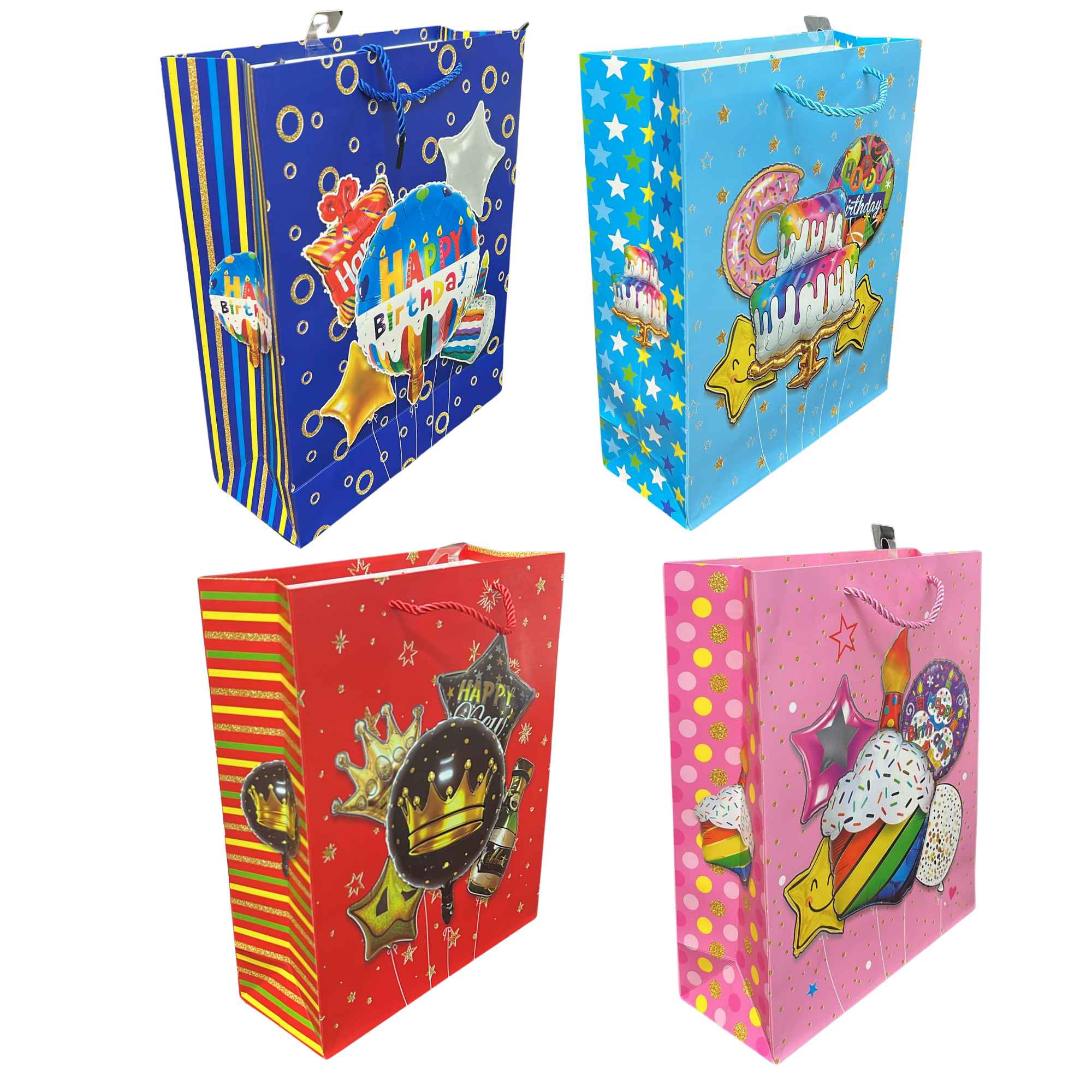 Bright Colorful Happy Birthday 10x13 Gift Bag: 1 Pack Gift Bags main product image