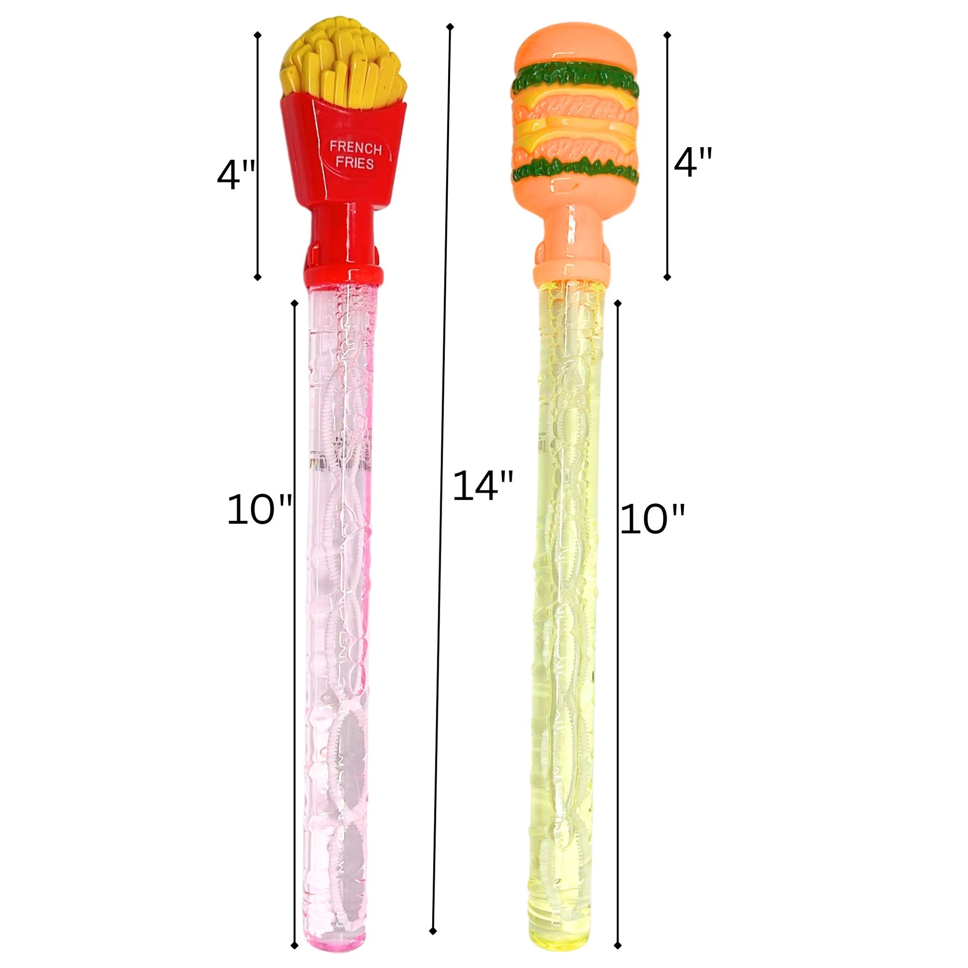 14" Big Bubble Wand with Fun Burger & Fries Handle