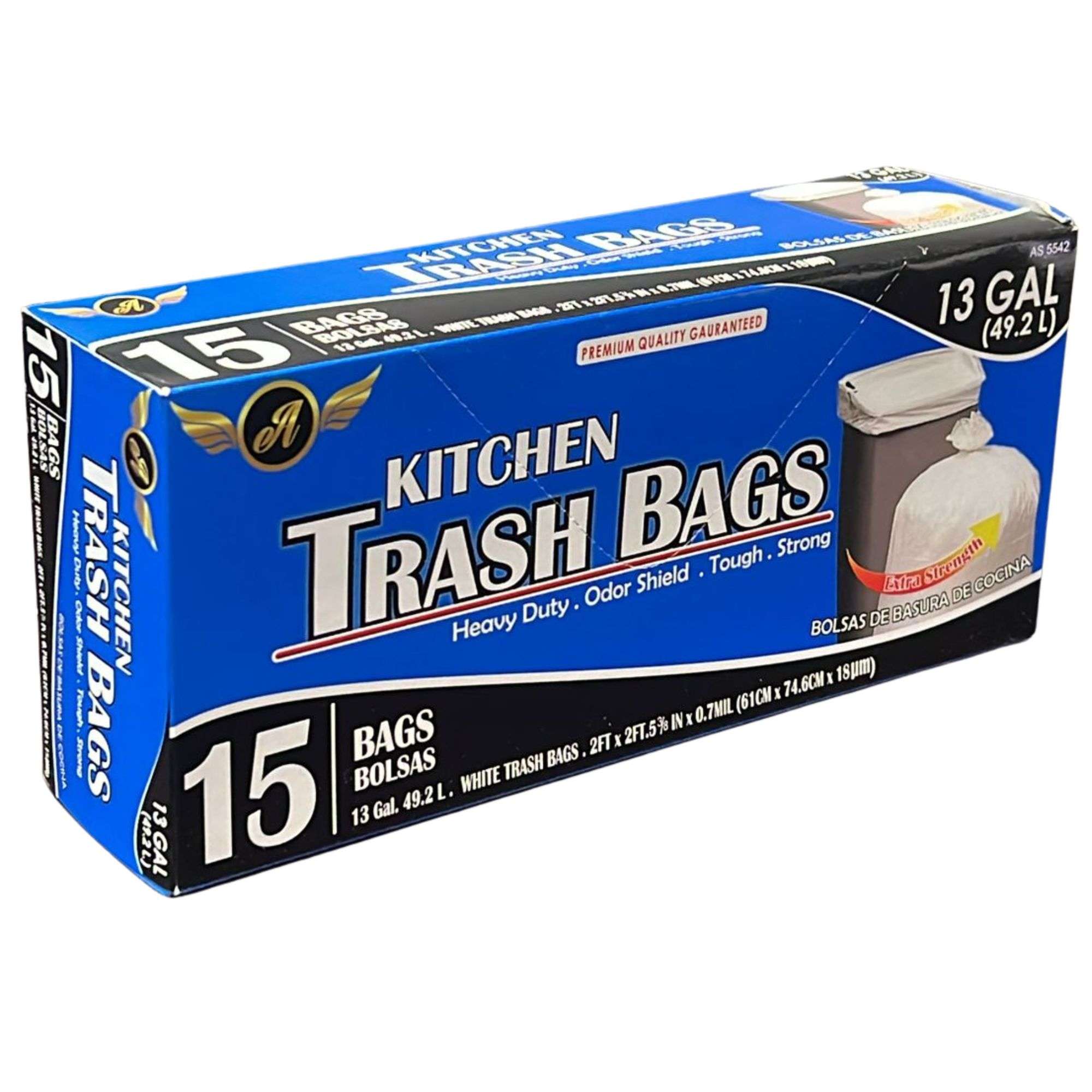 13 Gallon Kitchen garbage bags: 15 Pack Trash main product image