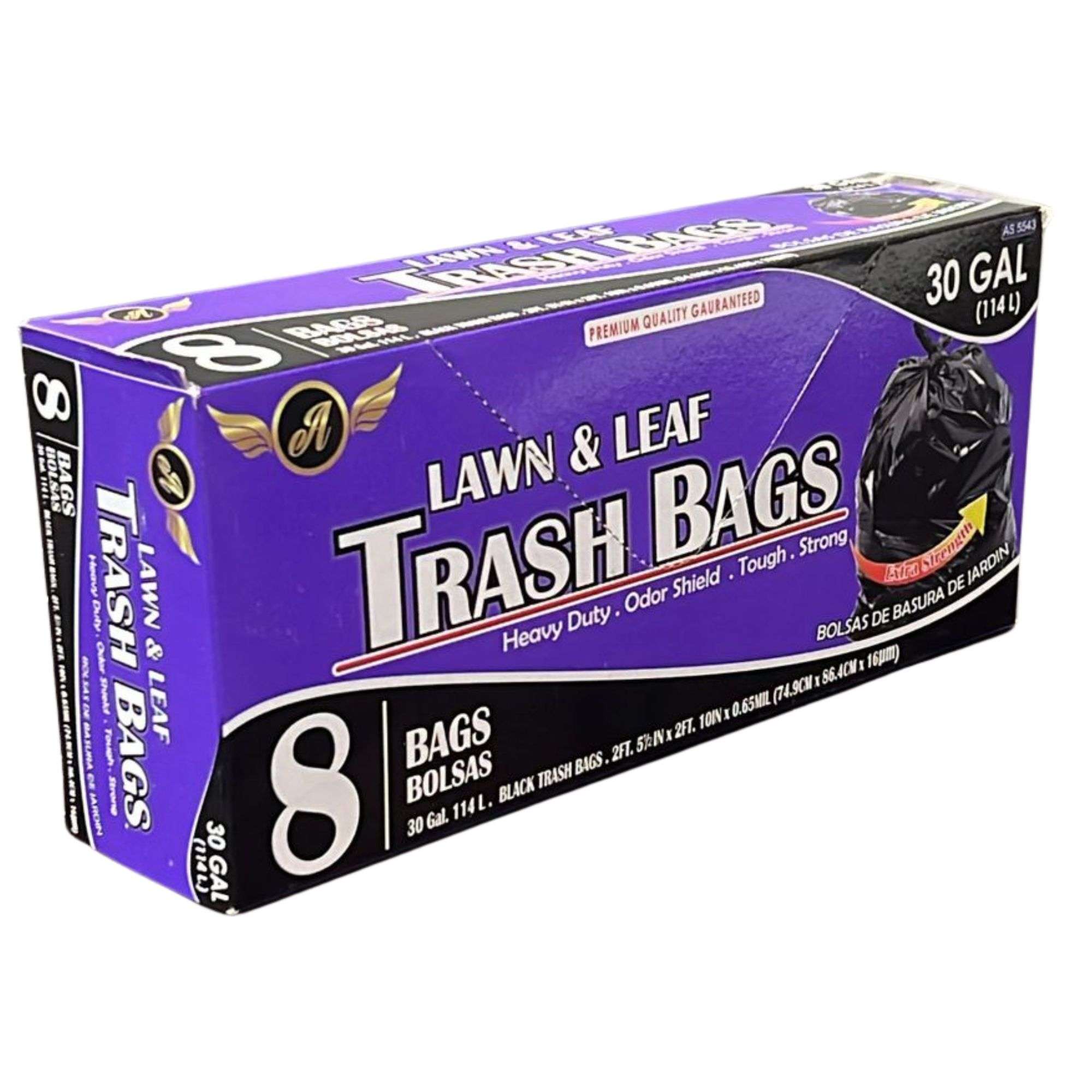 30 Gallon Lawn & Leaf Garbage bags: 8 Pack Trash main product image