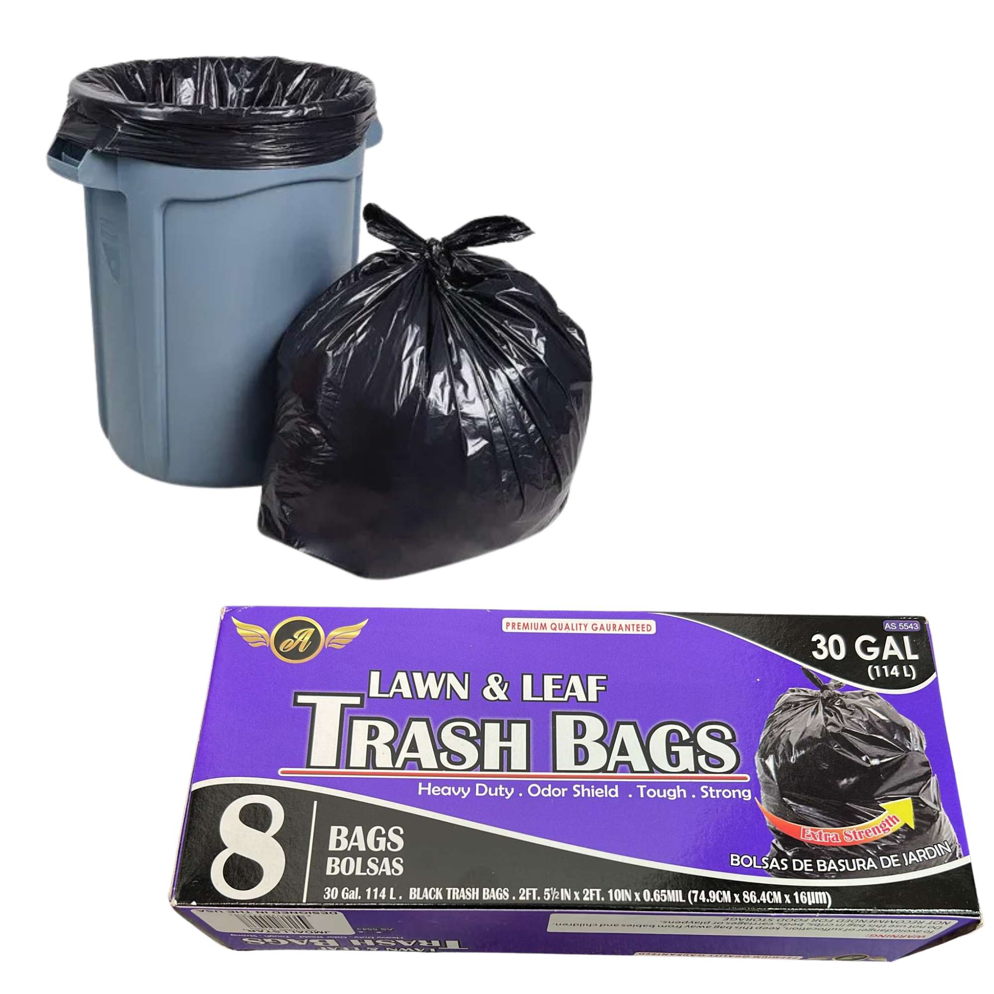 30 Gallon Lawn & Leaf Garbage bags: 8 Pack Trash product image 5