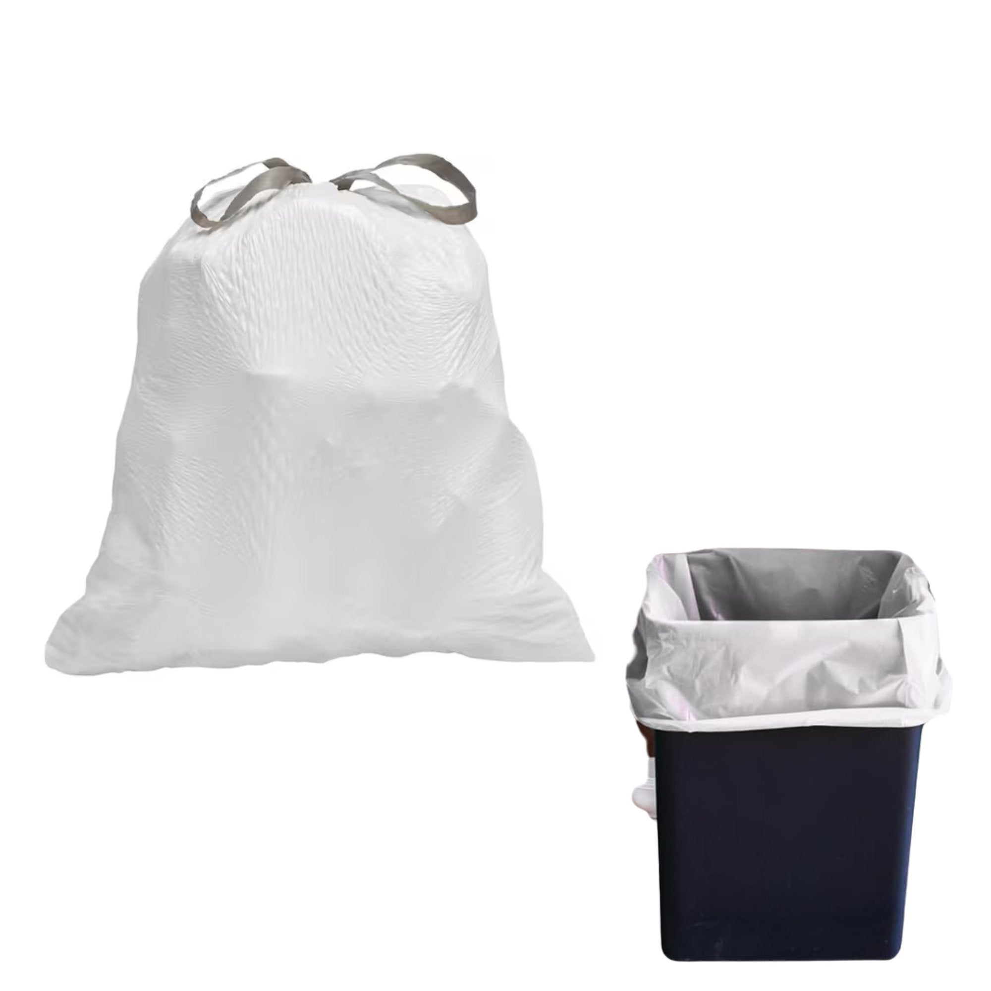 13 Gallon White Drawstring Garbage bags: 10 Trash size and feature image