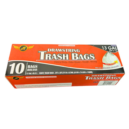 Gallon White Drawstring Garbage bags
