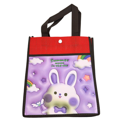 Reusable Fabric Gift Bag with Double Pockets and Safety Button