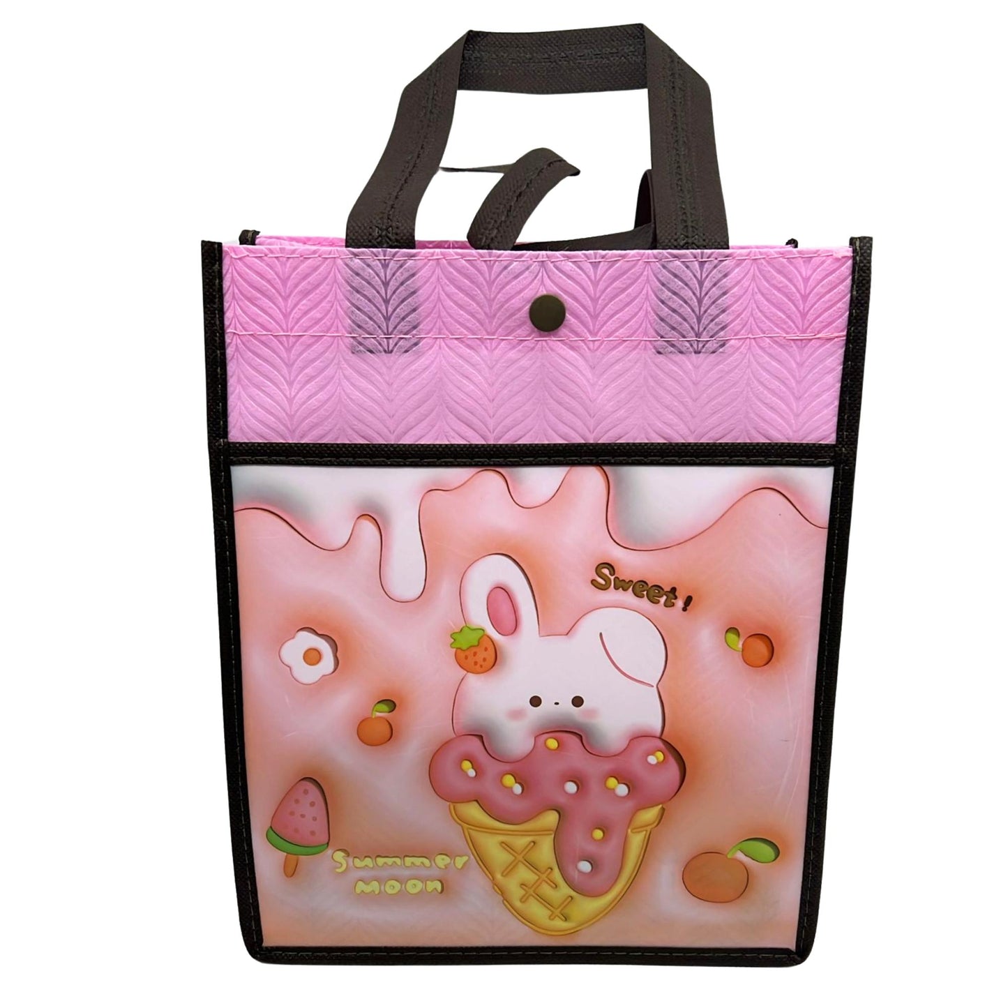 Reusable Fabric Gift Bag with Double Pockets and Safety Button
