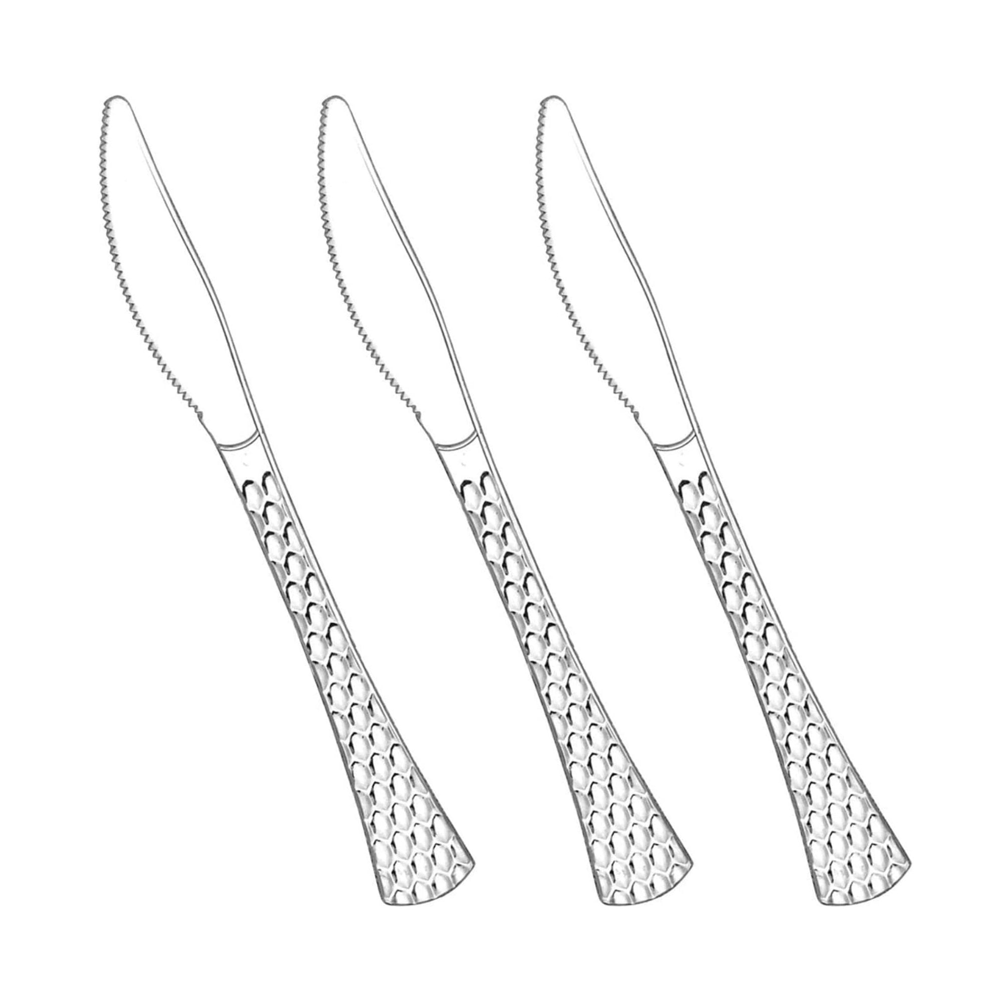 Glamour Collection Clear Knives 50 Pack Disposable Knives lifestyle use image