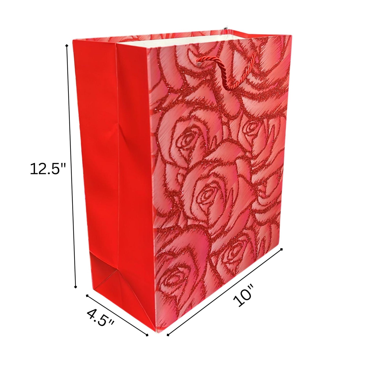 Shiny Red Glittery Valentines Day Gift Bag