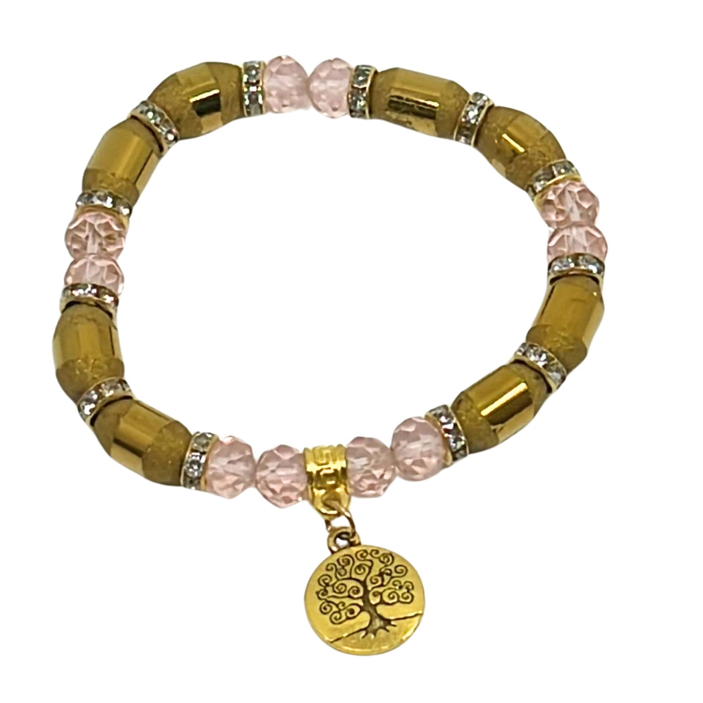 Long Gold Bead Touch with Colorful Beaded Bracelet