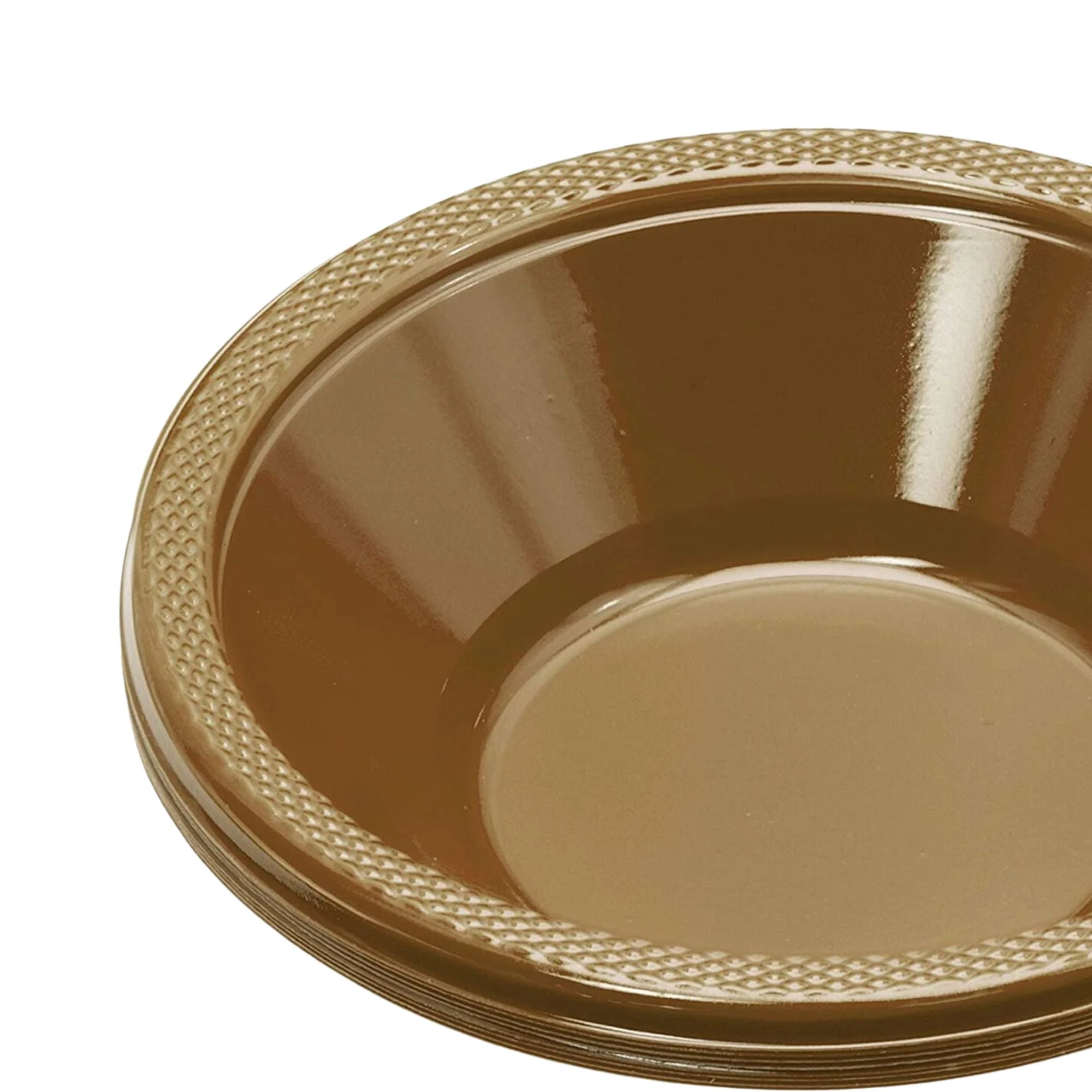 Disposable 15oz Gold Plastic Bowl: 6 Pack Plastic Bowls product image 5