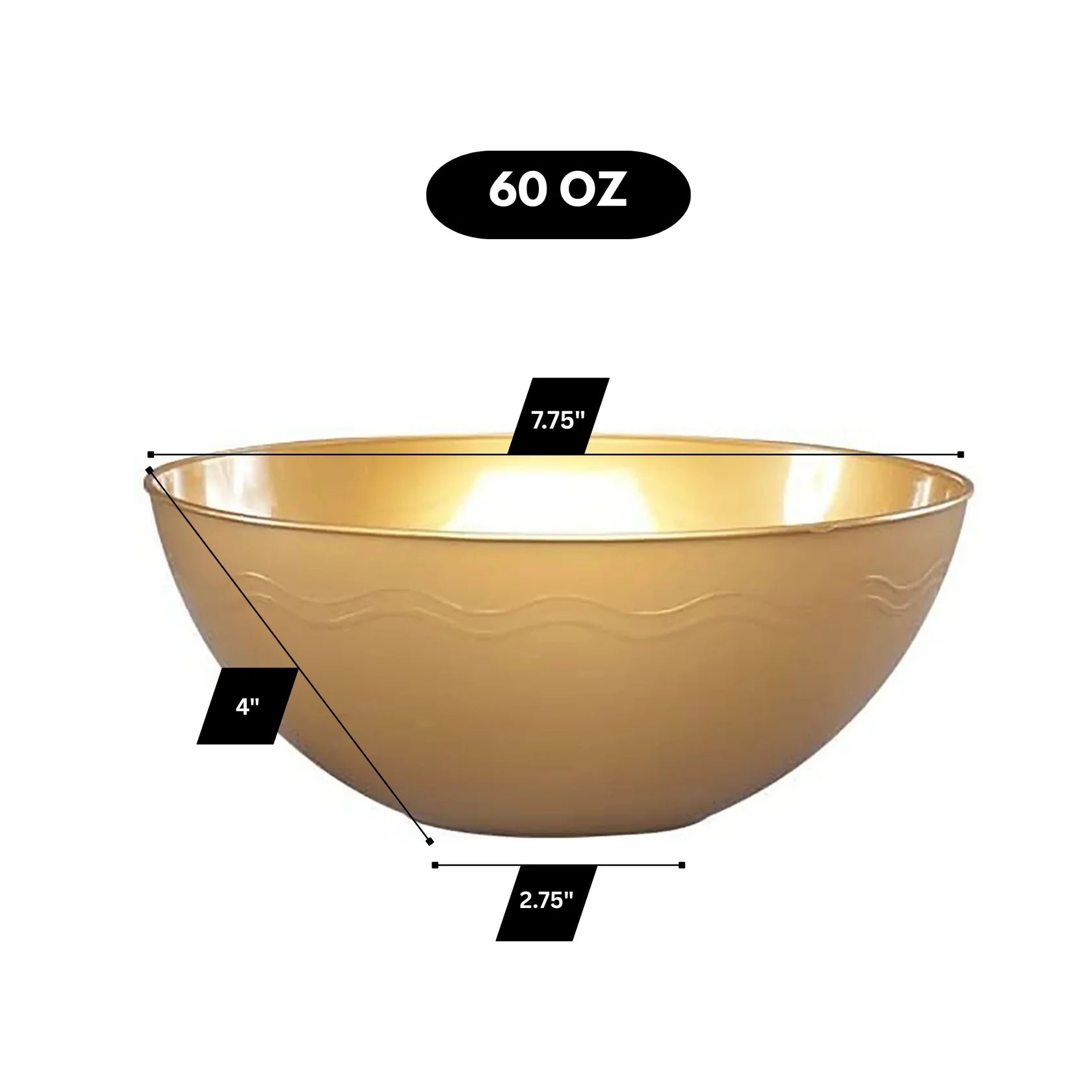 60oz Gold Plastic Bowl:1 Pack Bowls Bowl serveware Serving Bowl product detail image