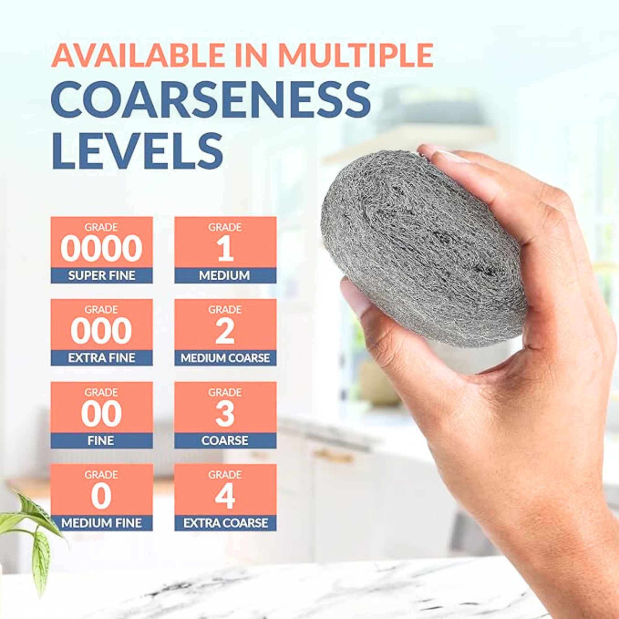 PAMI Grade #1 Medium Fine Steel Wool Pads: 8 Pads Cleaning Steel Wool size and feature image