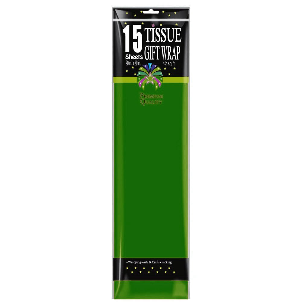 20" x 20" Green Premium Quality Tissue Gift Wrapping Paper: 15 Sheets Art & Craft Paper DIY Gift Paper Party Wraps main