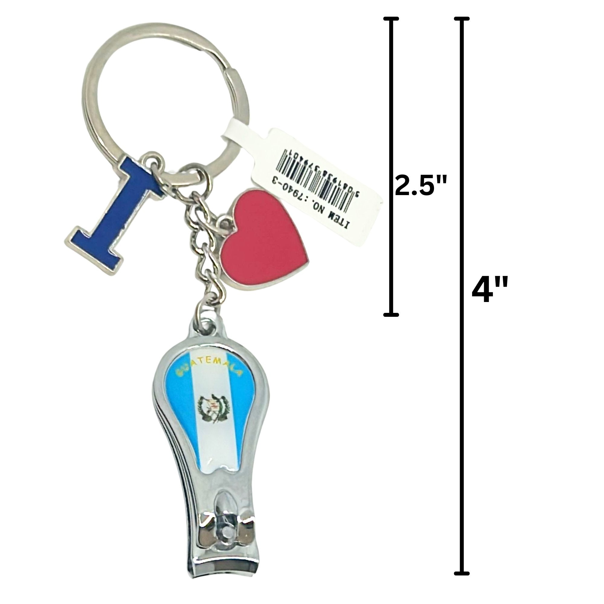 Guatemala Flag Key Chain with Nail Clipper– Compact, Dual Purpose Grooming Tool: 1 Pack Keychain, Novelty & Souvenir Catalog