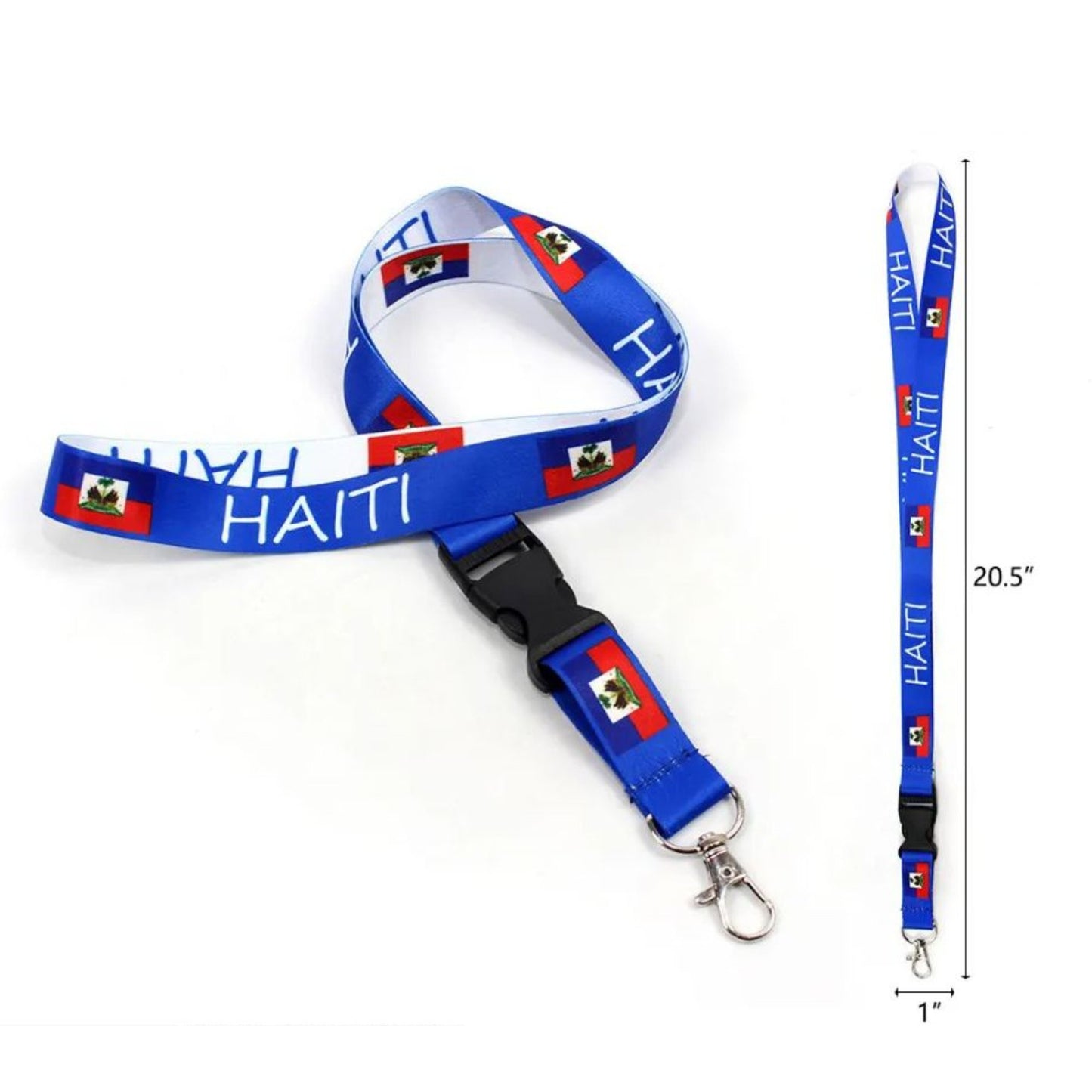 Haiti Lanyard Neck Keychain – Flag-Inspired Strap for Keys, Badges, and ID Cards