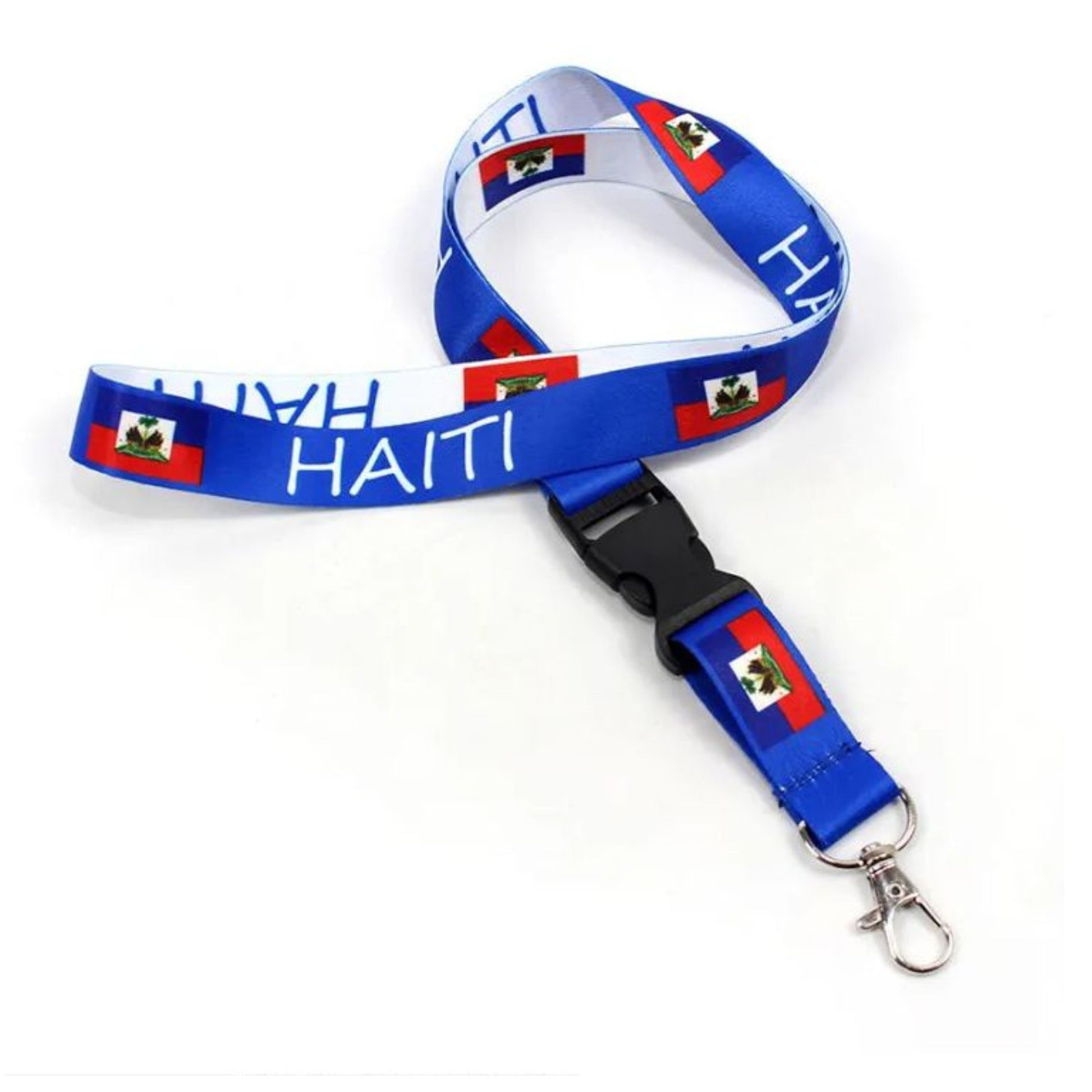 Haiti Lanyard Neck Keychain – Flag-Inspired Strap for Keys, Badges, and ID Cards