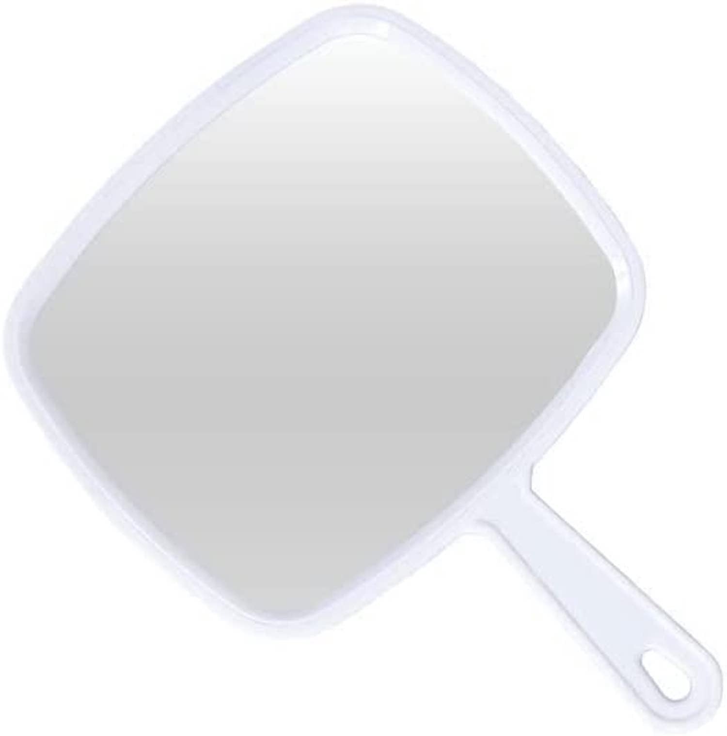 6.3" W x 9.6" L Hand Mirror, White Handheld Mirror: 1 Pack Holidays Gift Tools product detail image