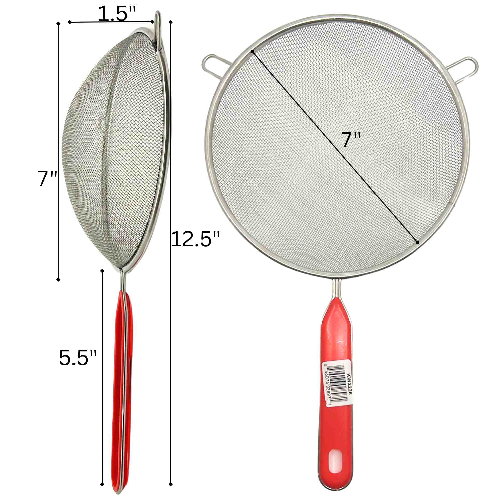 Stainless Steel Mesh Strainer with Handle: 1 Pack Strainers Kitchen Accessories product detail image