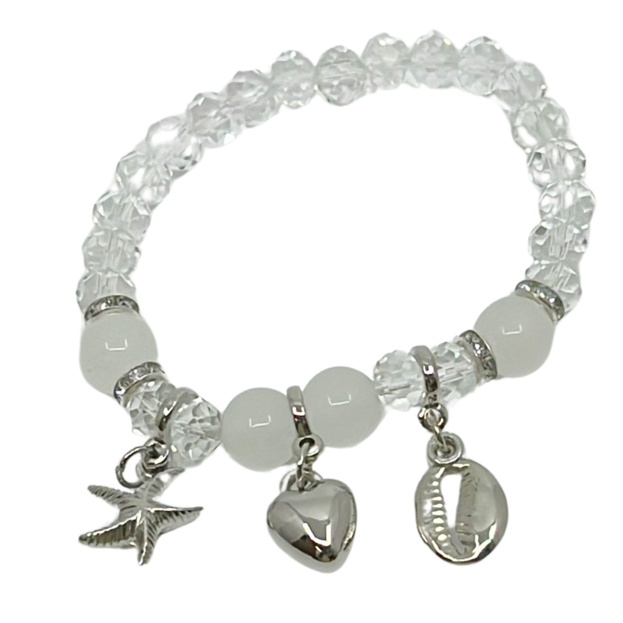 Colorful Beaded Bracelet with Three Charms : 1 Pack Bracelets Gift Jewelry Valentine product image 6