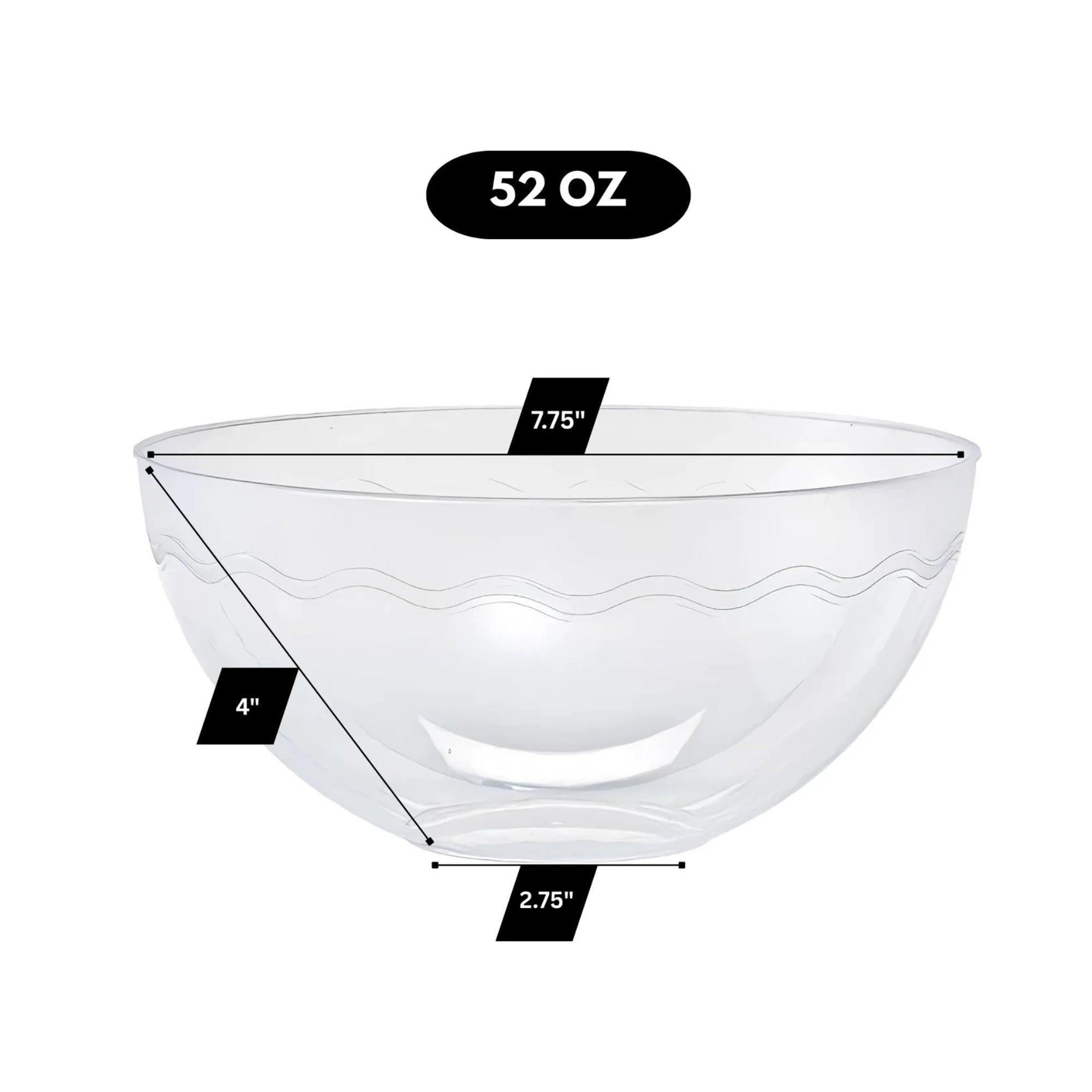Hanna K Signature Clear Plastic Bowl 52oz: 1 Pack Disposable Serveware product detail image