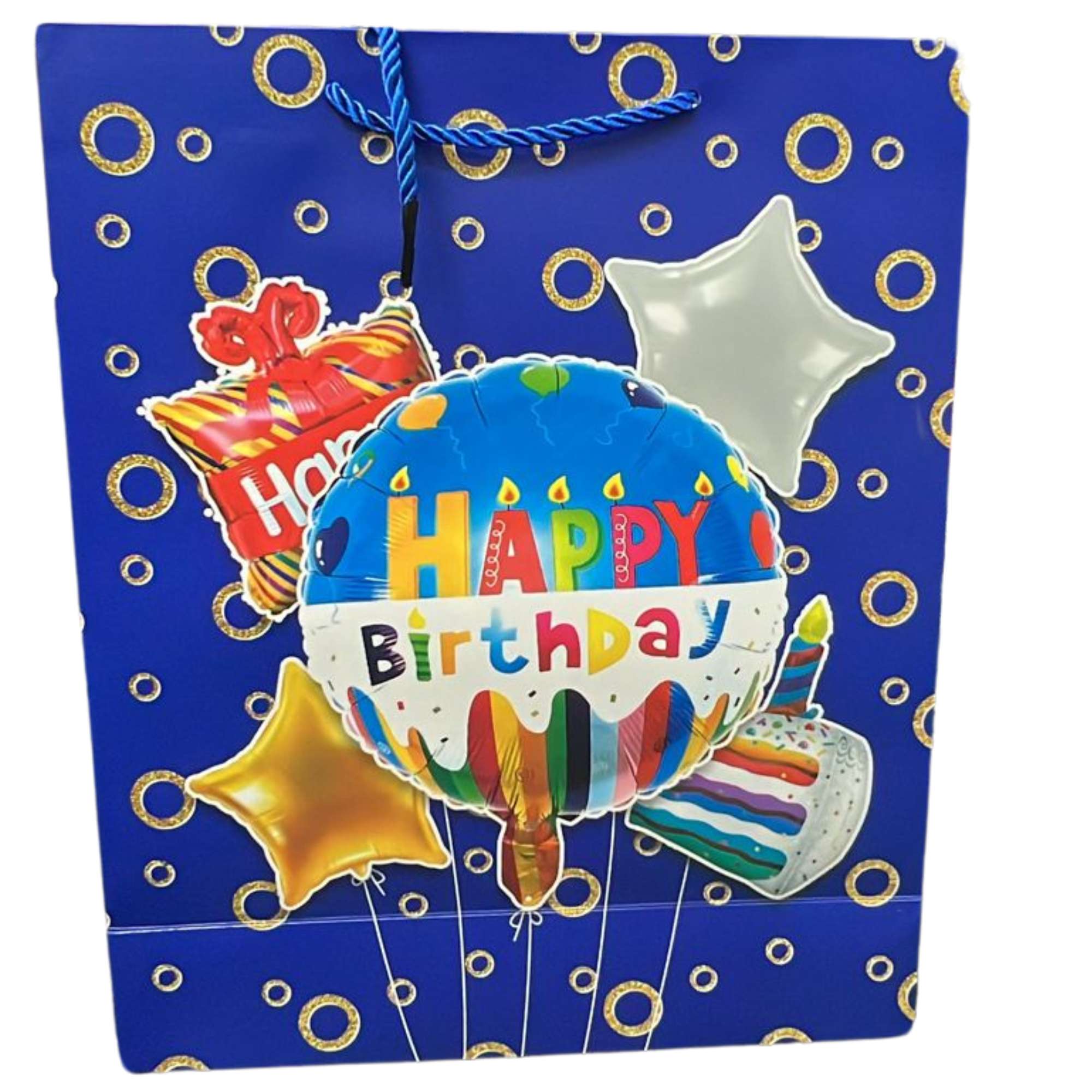 Bright Colorful Happy Birthday 10x13 Gift Bag: 1 Pack Gift Bags lifestyle use image