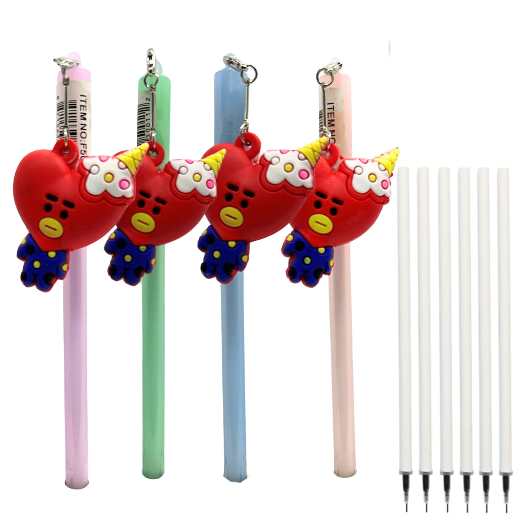 Ballpoint Pen with Stuffed Heart and Child Face Chain: 1 Pack Ballpoint Pens Ballpoint Pens School main product image