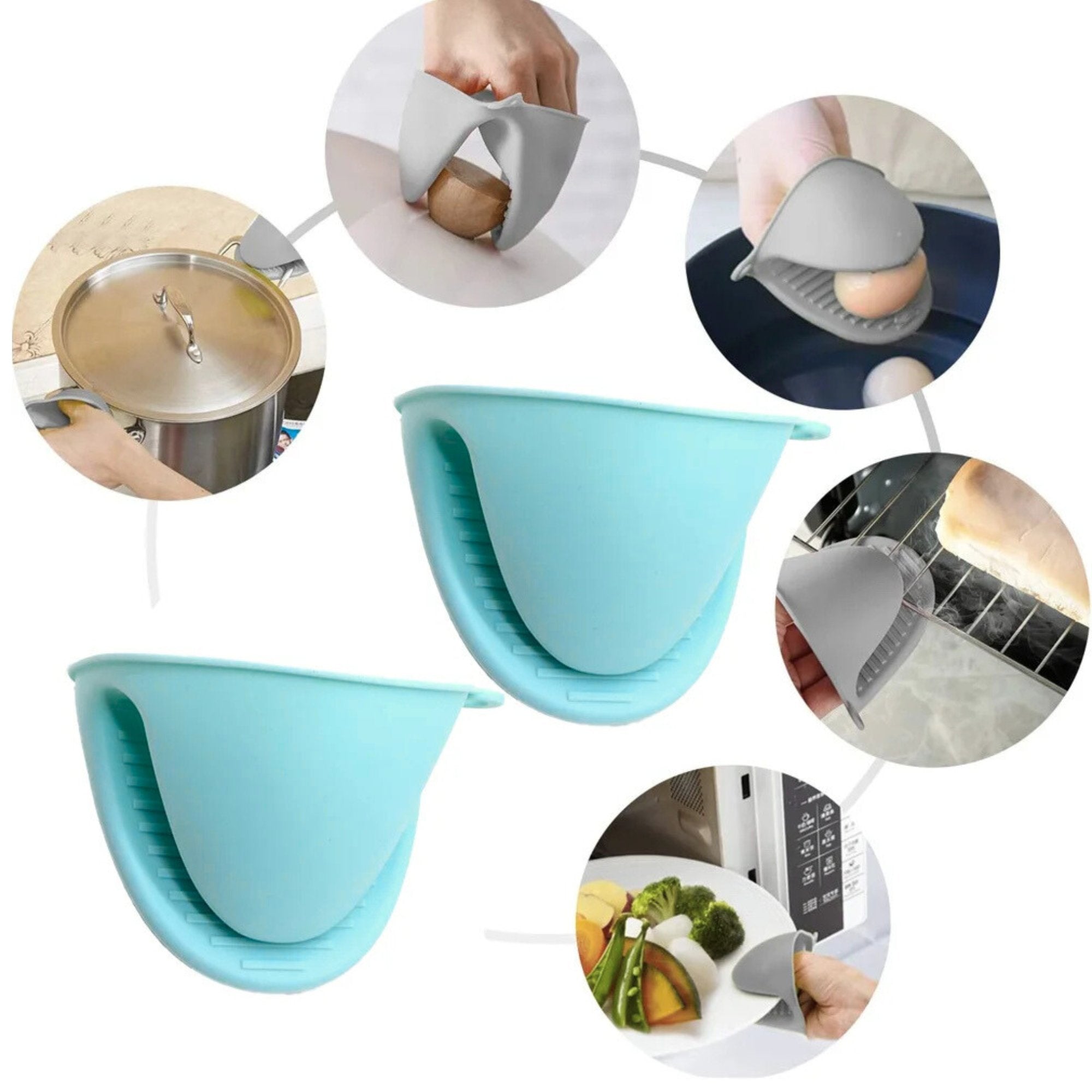 Silicone Oven Heat Resistant Mini Potholders Mitts: 1 Pair Oven Mitts & Pot Holders product image 5