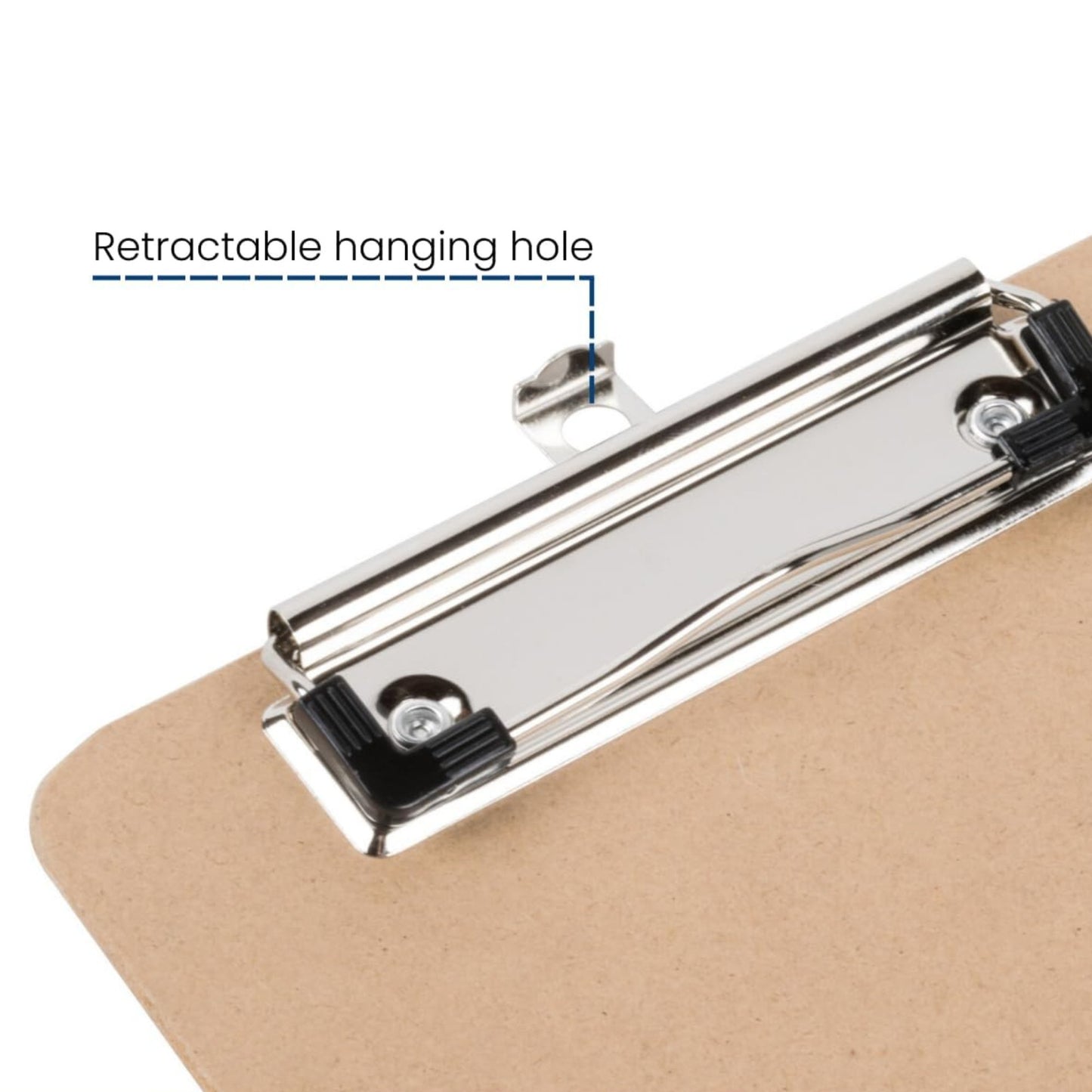 Brown  Clipboard Vertical Hardboard with Low-Profile Clip