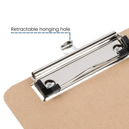 Brown  Clipboard Vertical Hardboard with Low-Profile Clip