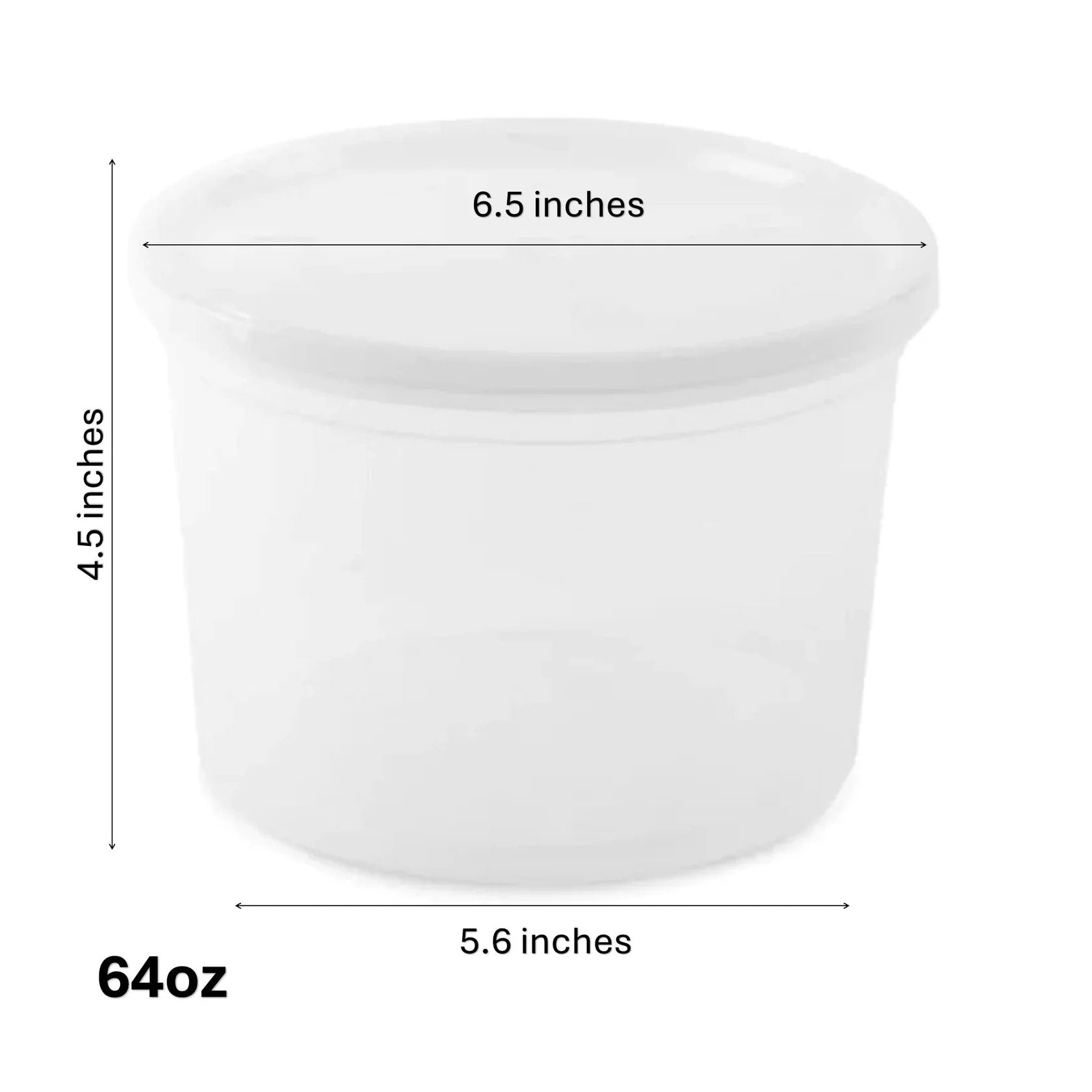 64 oz Heavy Duty Microwavable Deli Container (No Lids): 2 Pack Take Out Containers Storage Container product detail image
