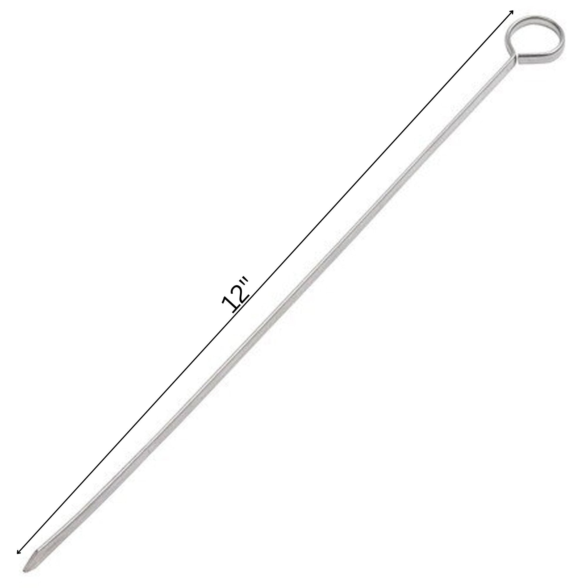 Heavy 12 inch Metal SKEWERS : 6 Pack BBQ Gadget product detail image