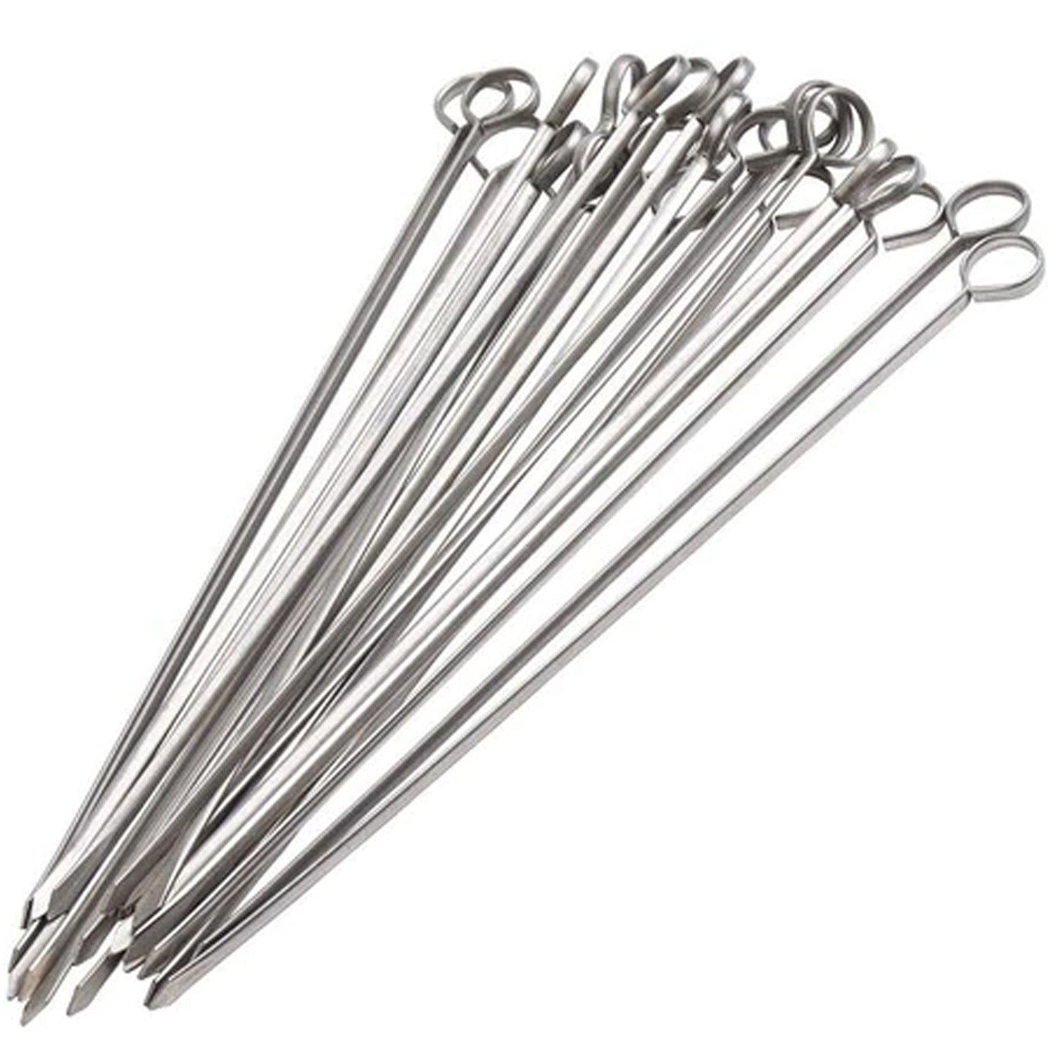 Heavy 16 inch Metal SKEWERS : 6 Pack BBQ Gadget lifestyle use image