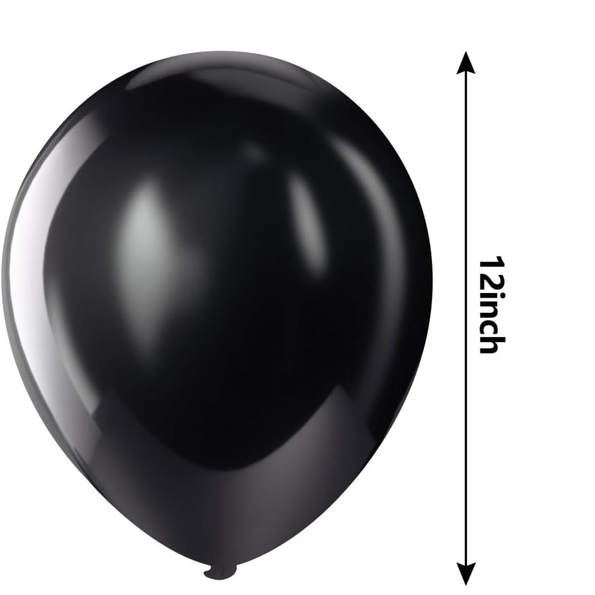 12" Helium Quality Natural Latex Balloons Black 10 Pack Balloon Halloween Balloon product detail image
