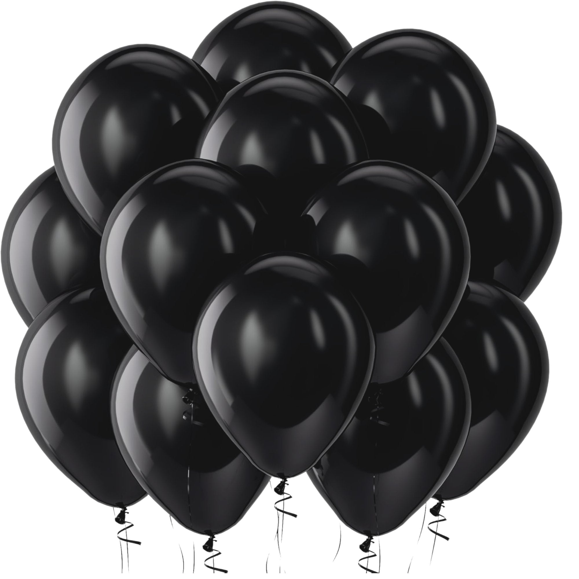 12" Helium Quality Natural Latex Balloons Black 10 Pack Balloon Halloween Balloon product image 6