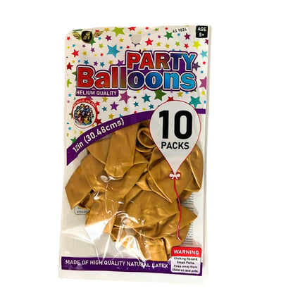 Helium-Quality Natural Latex Balloons Golden, Safe for Age 8+ – Elegant Party & Event Decorations