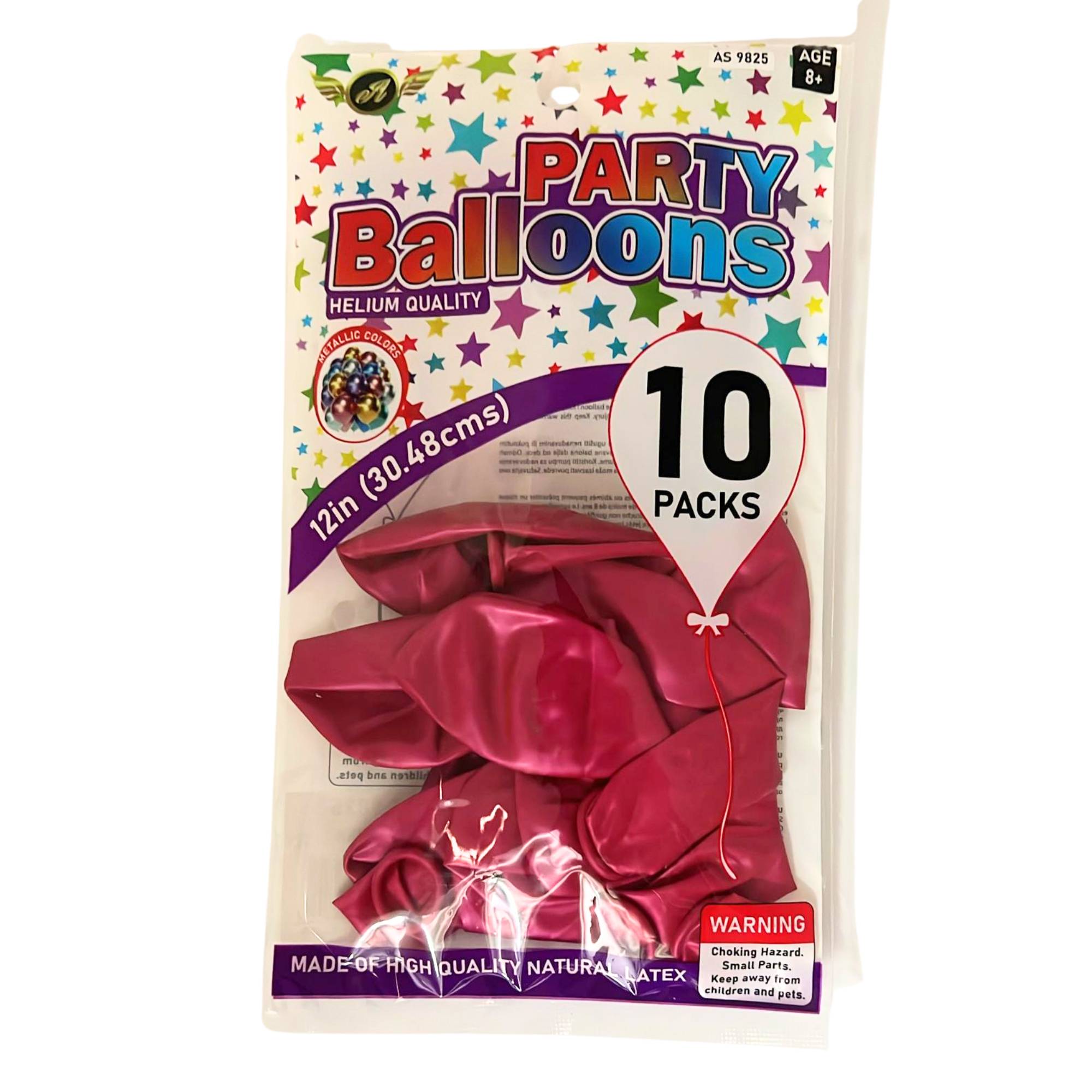 12" Helium Quality Natural Latex Balloons Hot Pink 10 Pack size and feature image