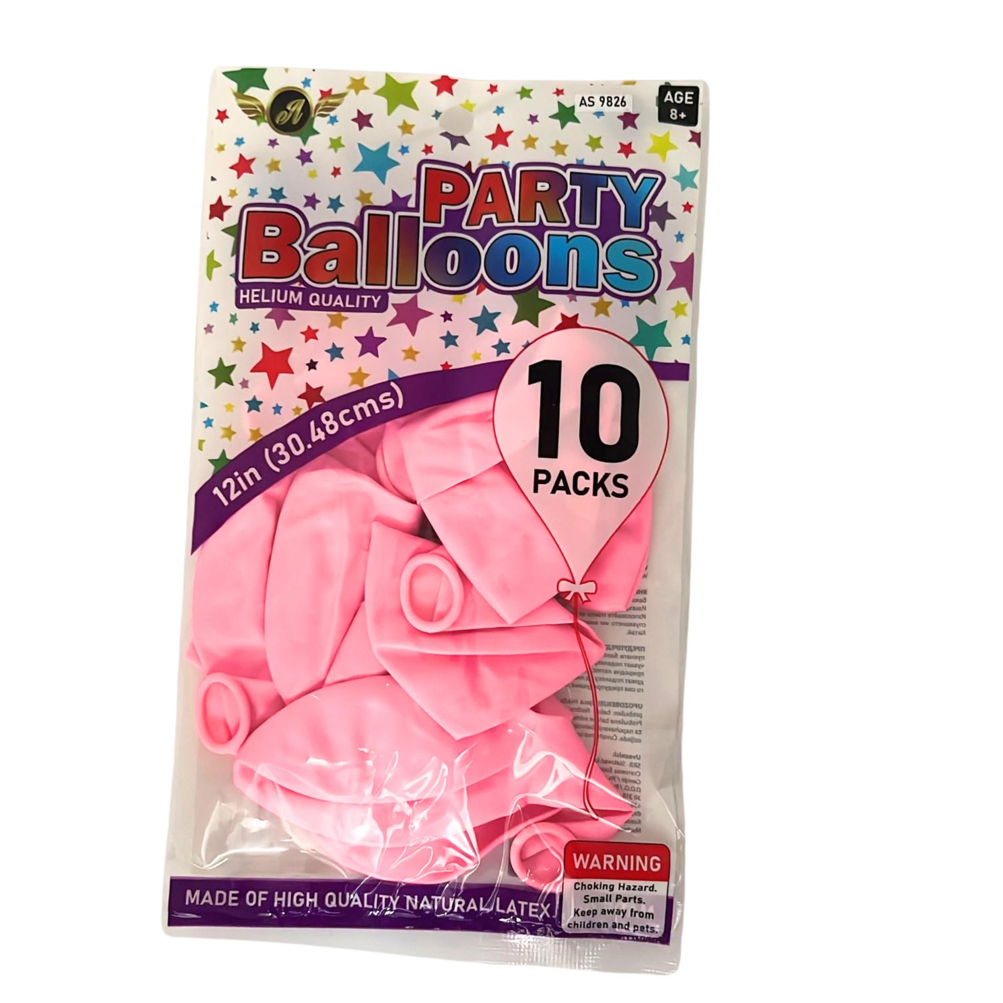 12" Helium Quality Natural Latex Balloons Light Pink 10 Pack size and feature image