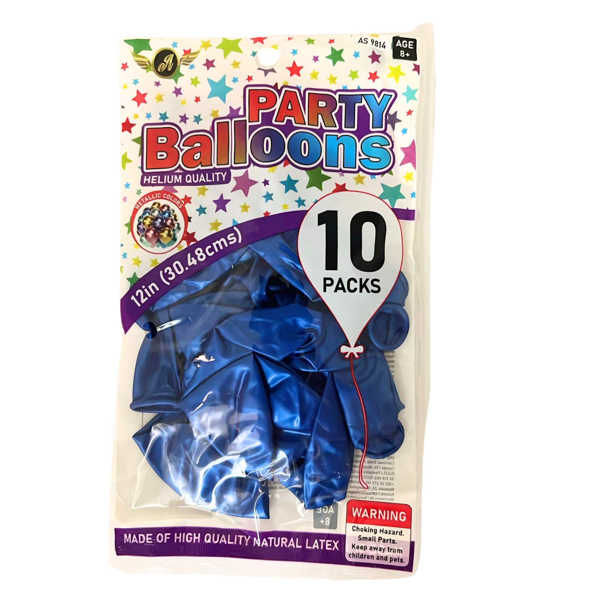 12" Helium Quality Natural Latex Balloons Navy Blue 10 Pack size and feature image