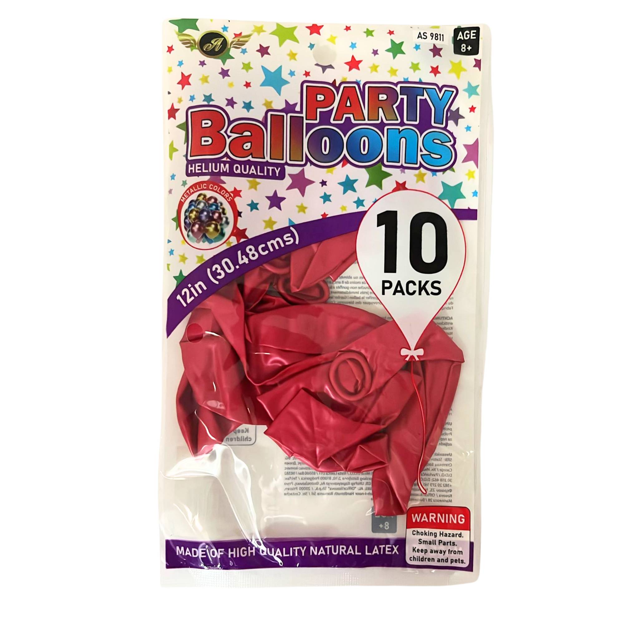 12" Helium Quality Natural Latex Balloons Pink 10 Pack size and feature image