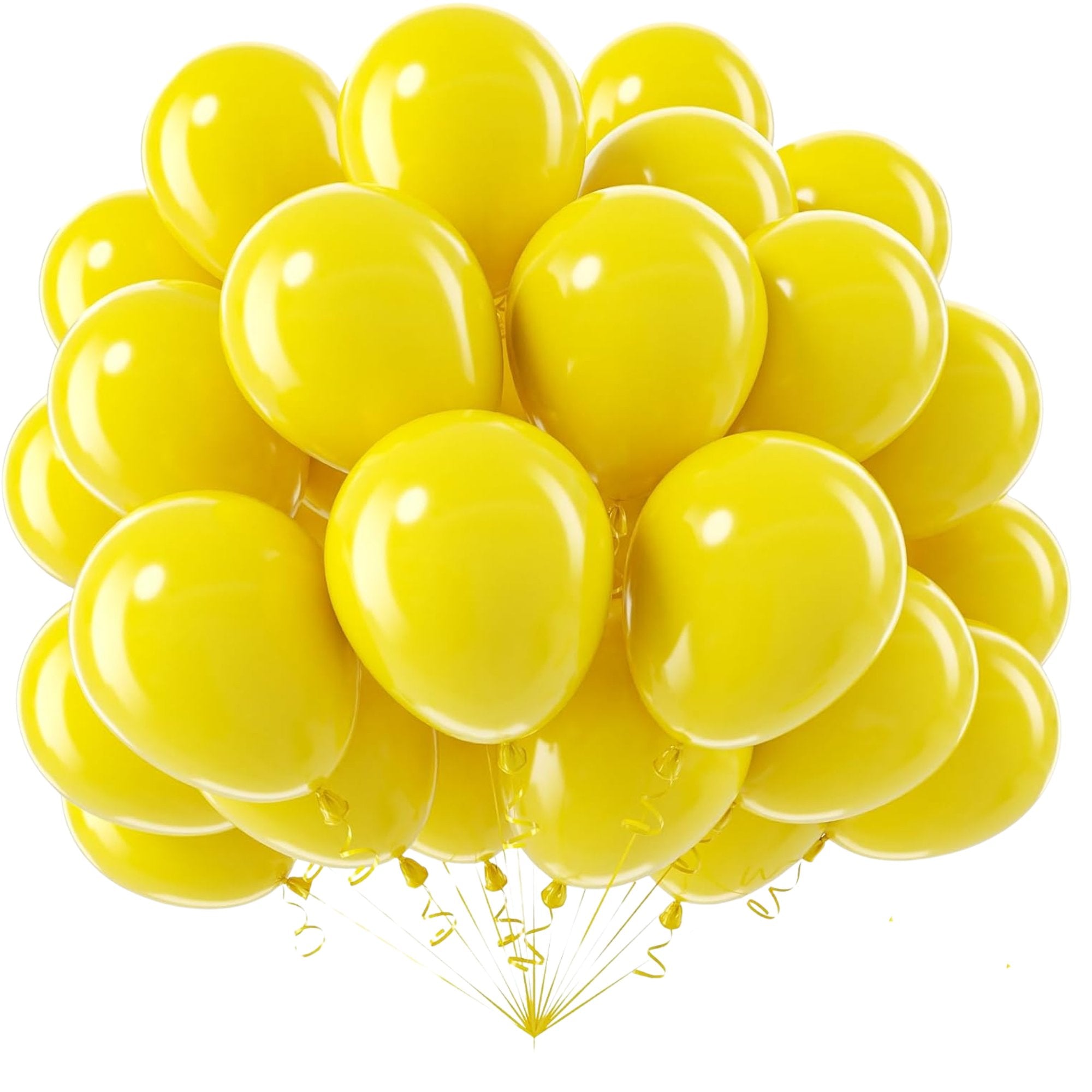 12" Helium Quality Natural Latex Balloons Yellow 10 Pack lifestyle use image