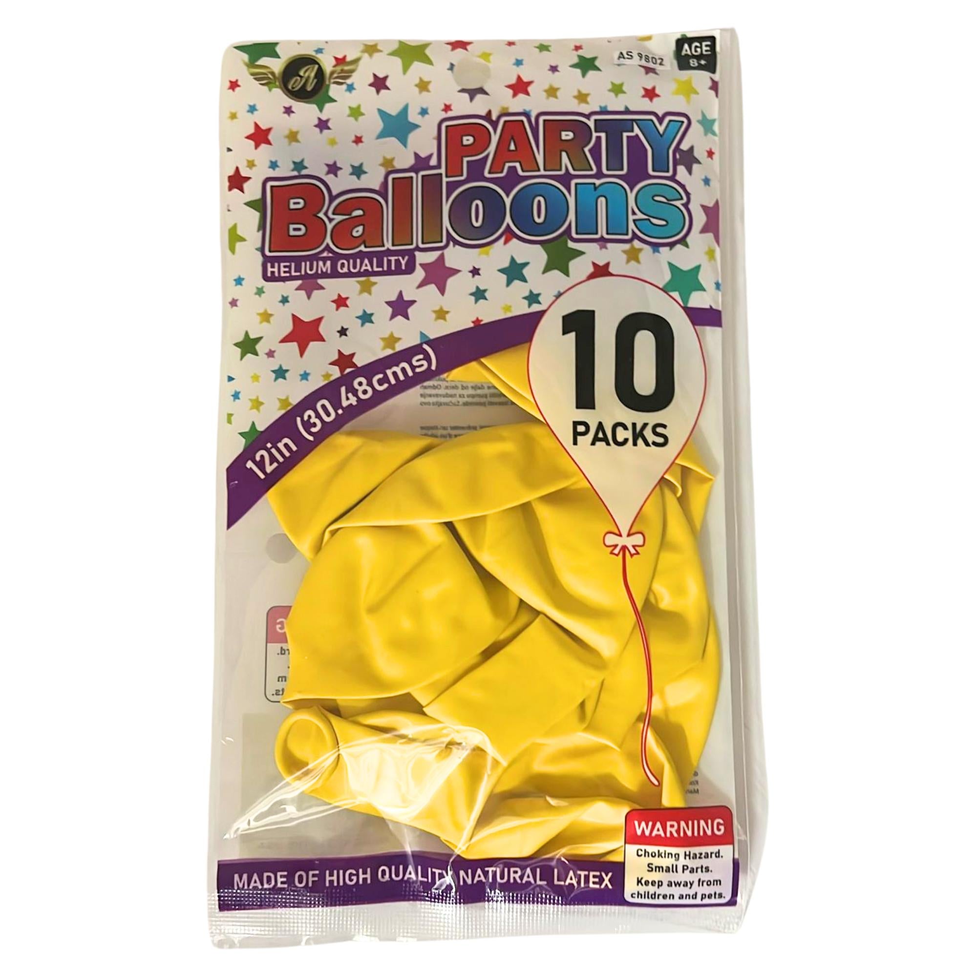 12" Helium Quality Natural Latex Balloons Yellow 10 Pack product image 6