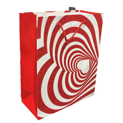 Shiny Red Glittery Valentines Day Gift Bag