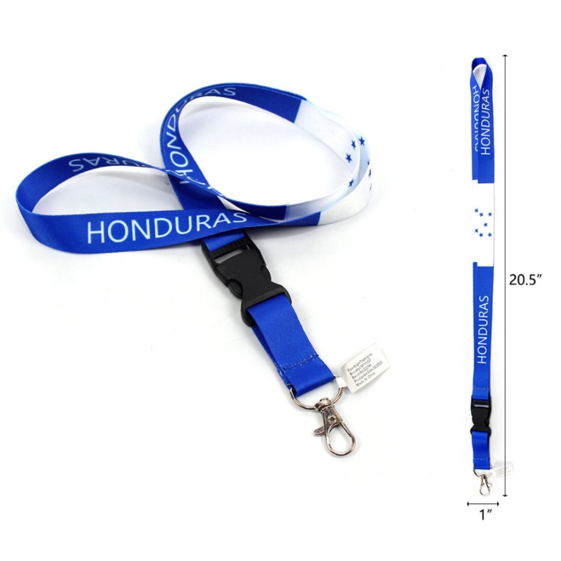 Honduras Flag Lanyard Keychain with Quick Release – Durable Neck Strap for Keys, Badges, and ID Cards