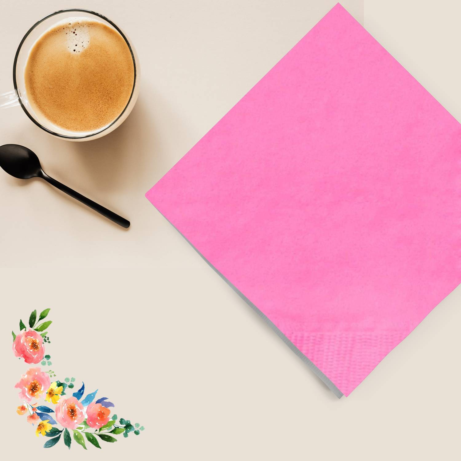 Hot Pink Lunch Napkins 20 Pack Party Tableware, Event Catalog,Napkins size and feature image