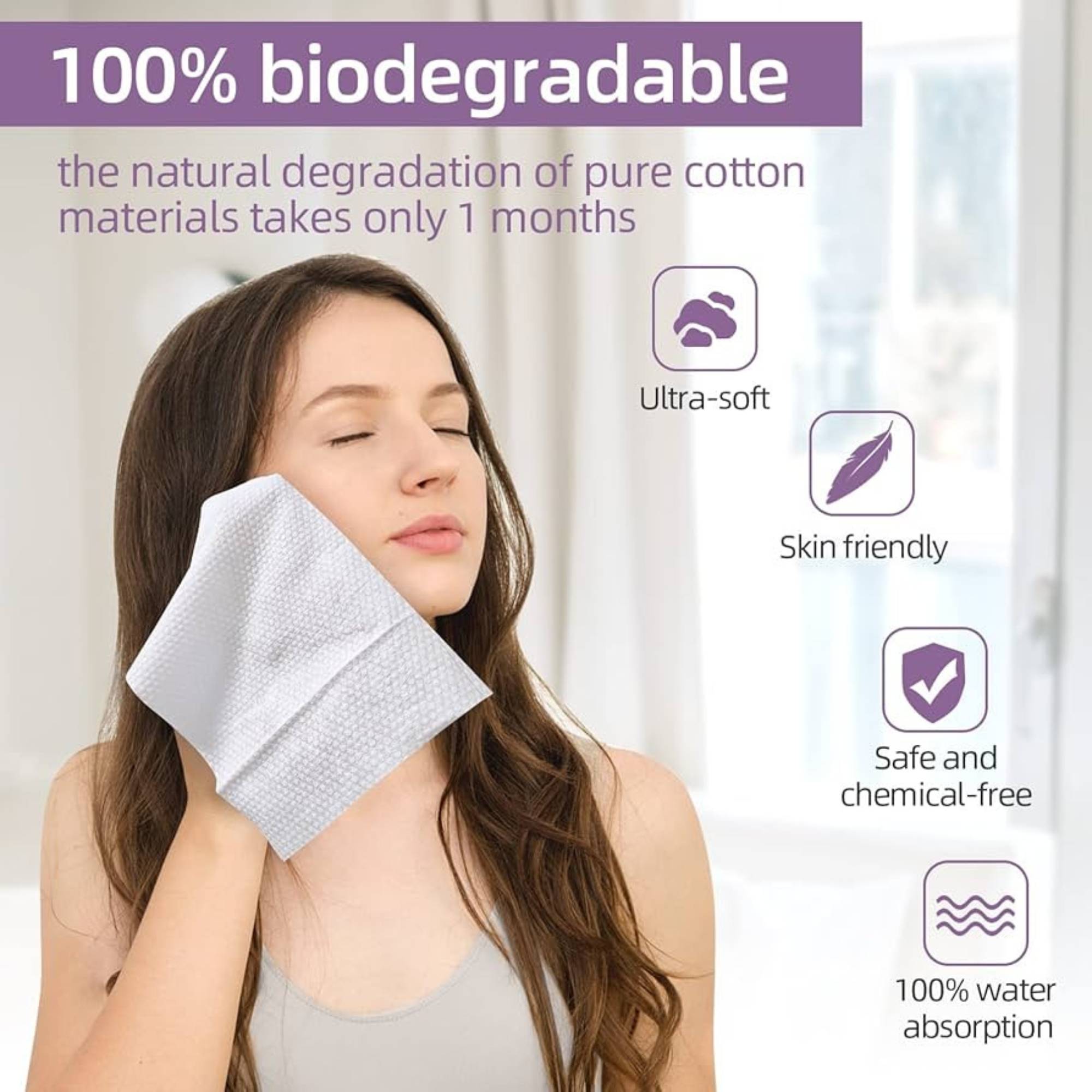 Modess Disposable Face Towels – 14 Pack Hygienic Wipes Personal Care Skin lifestyle use image